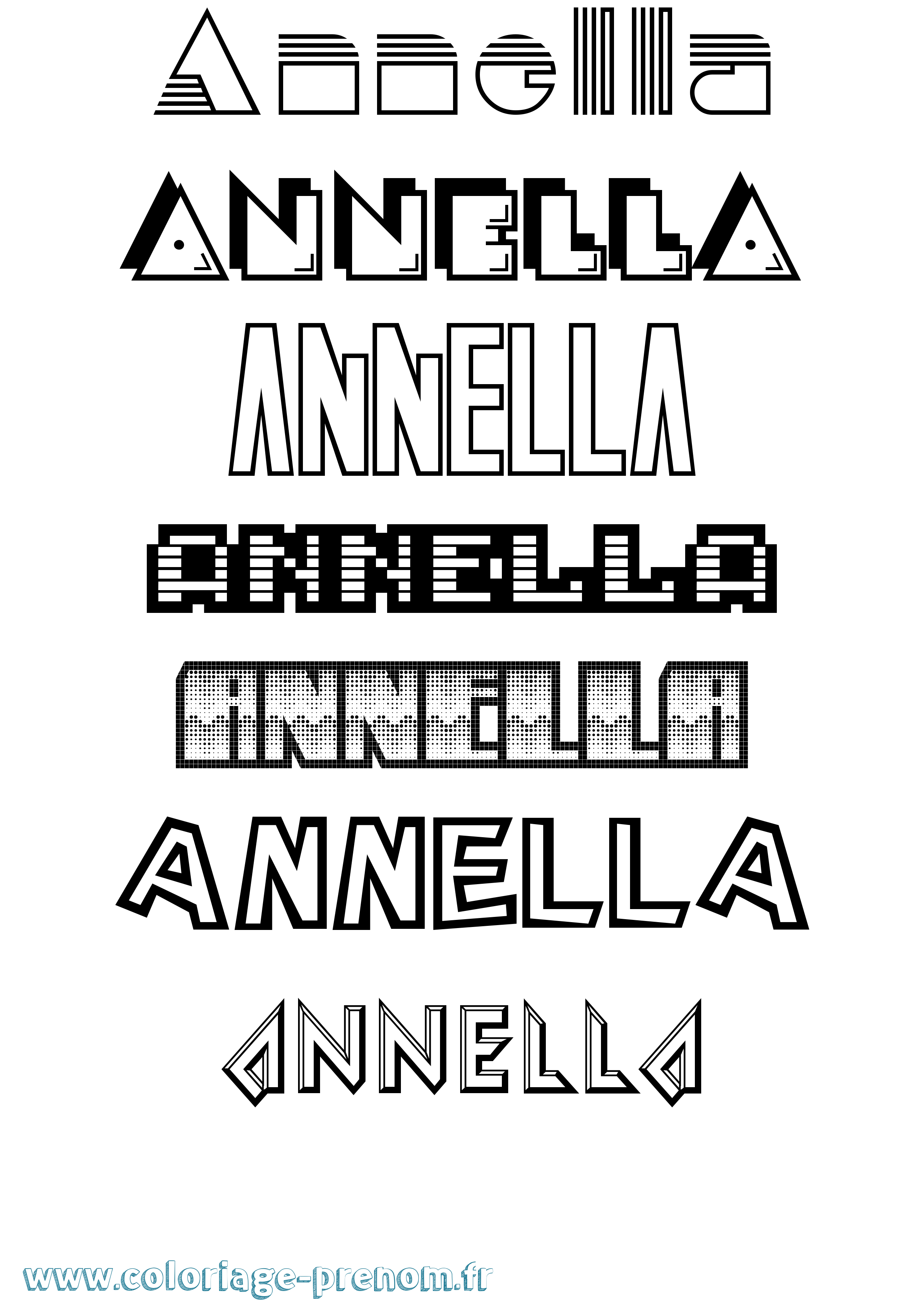 Coloriage Annella Jeux Vidéos Coloriage prénom Annella Jeux Vidéos