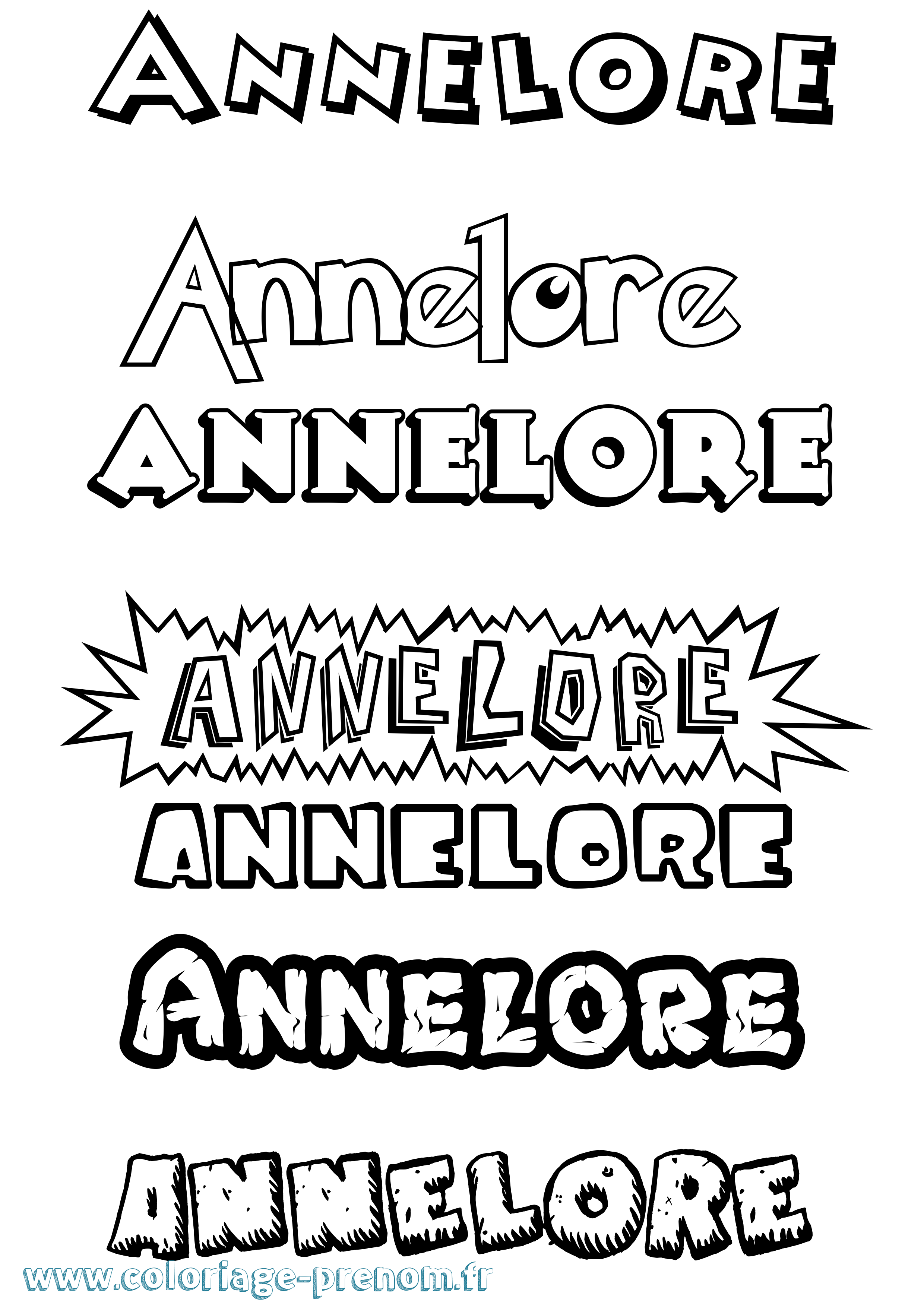 Coloriage Annelore Dessin Animé Coloriage prénom Annelore Dessin Animé