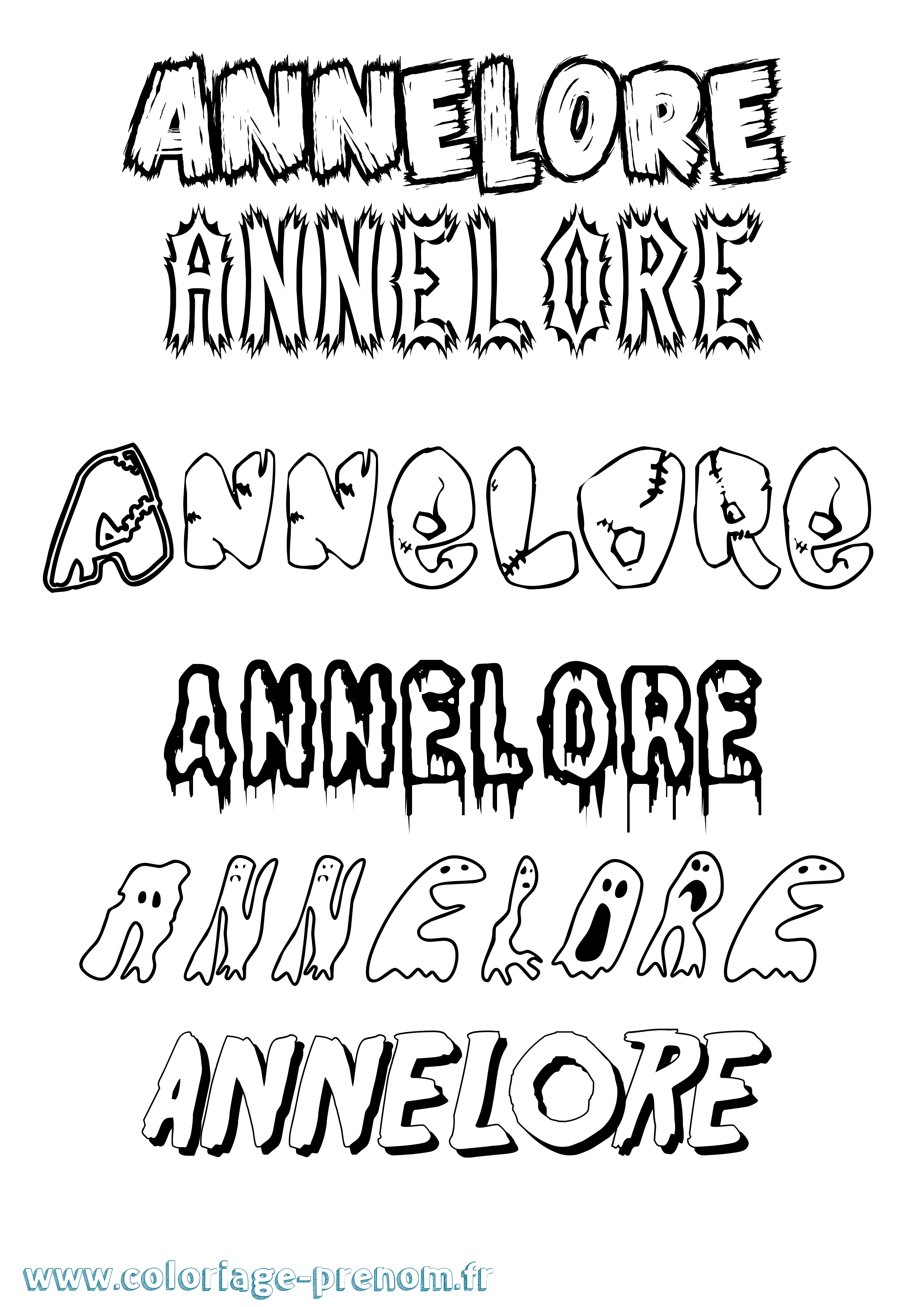 Coloriage Annelore Frisson Coloriage prénom Annelore Frisson