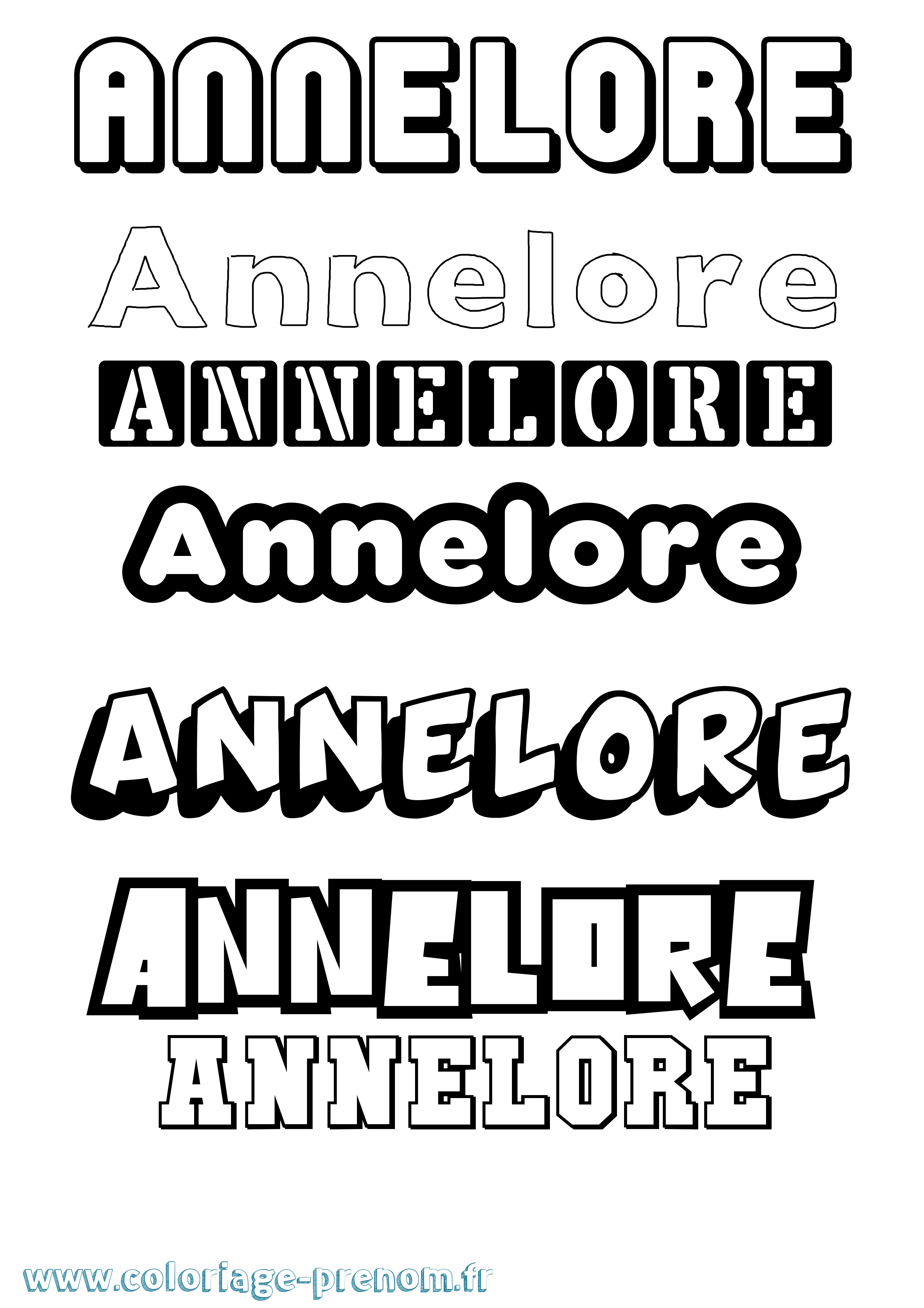Coloriage Annelore Simple Coloriage prénom Annelore Simple