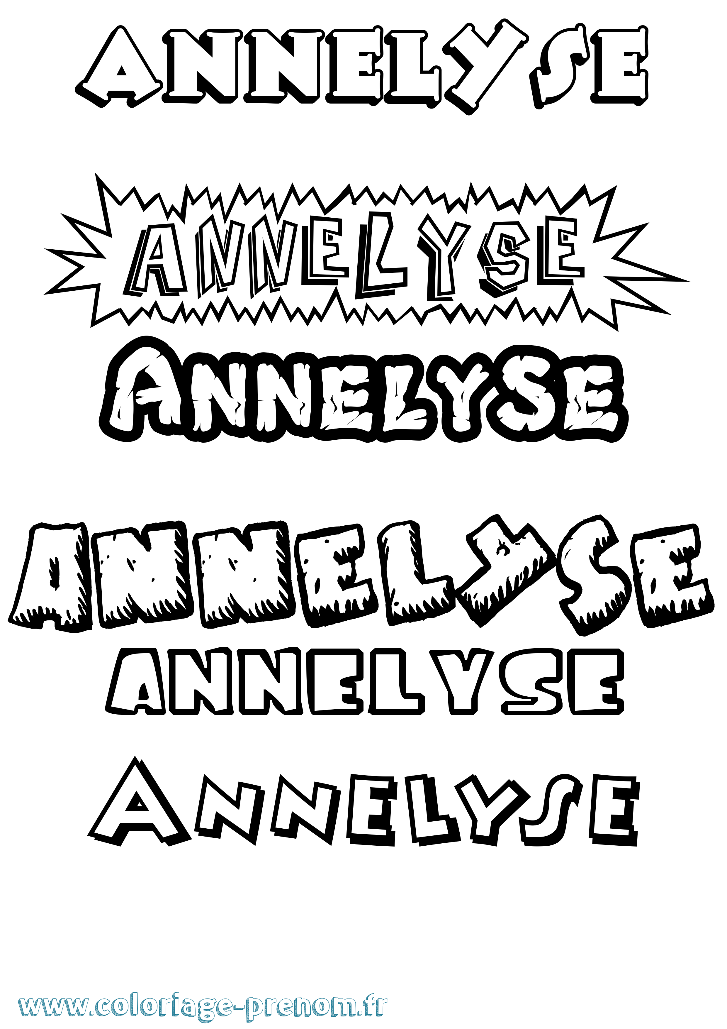 Coloriage Annelyse Dessin Animé Coloriage prénom Annelyse Dessin Animé