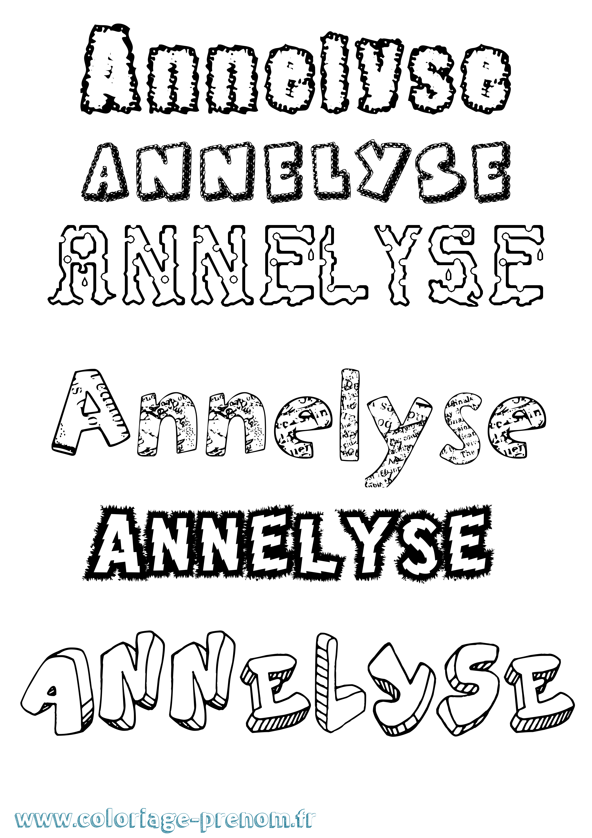 Coloriage Annelyse Destructuré Coloriage prénom Annelyse Destructuré