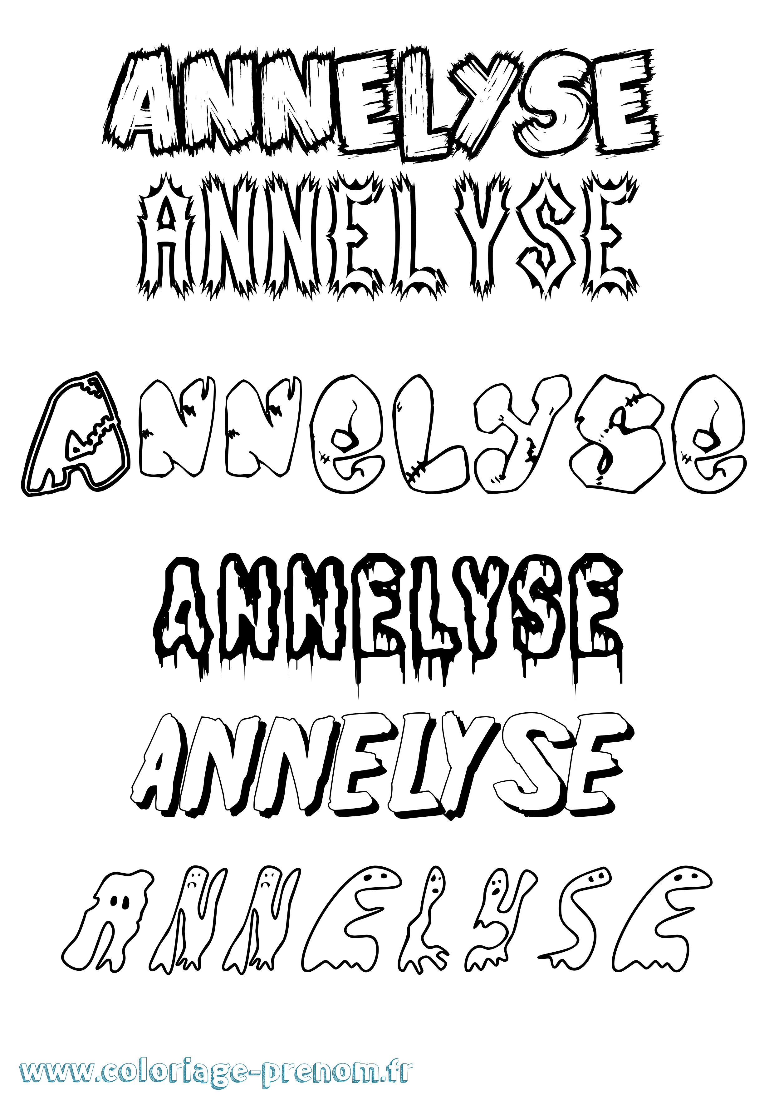 Coloriage Annelyse Frisson Coloriage prénom Annelyse Frisson