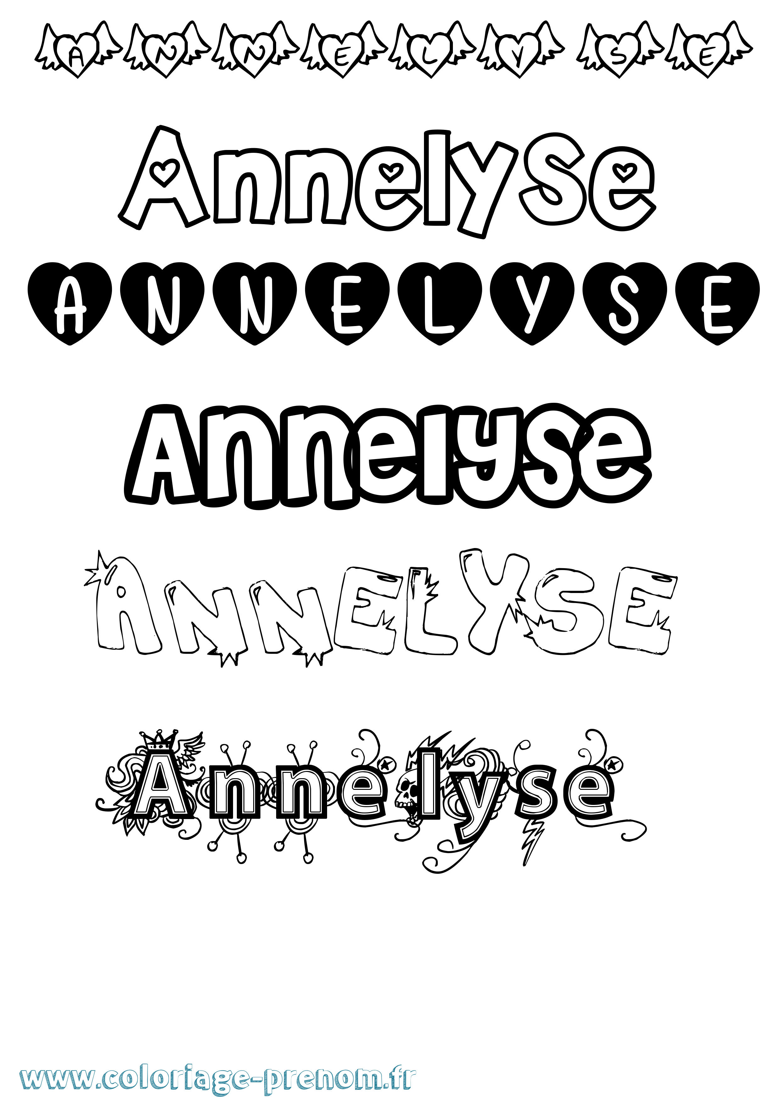 Coloriage Annelyse Girly Coloriage prénom Annelyse Girly