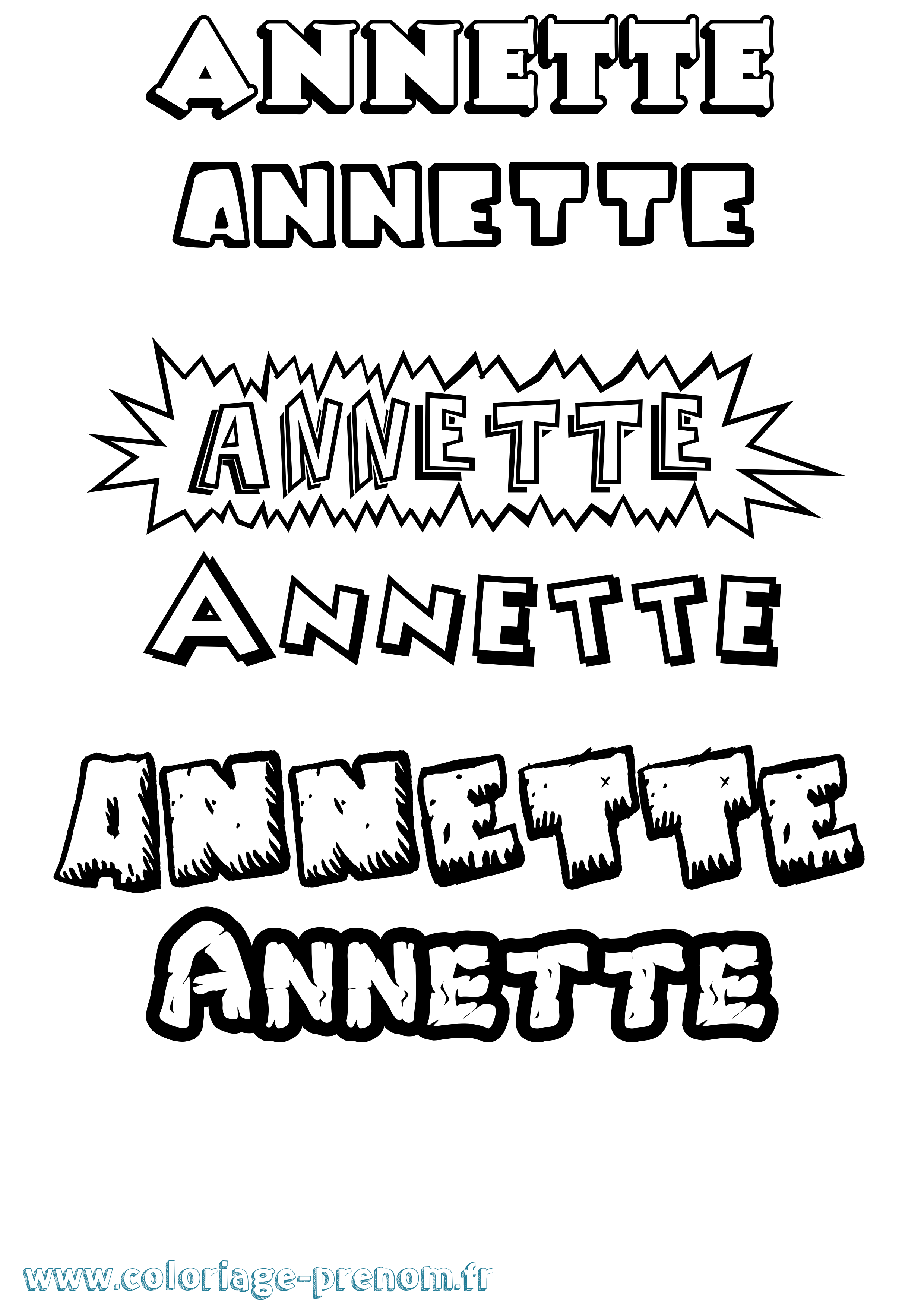 Coloriage Annette Dessin Animé Coloriage prénom Annette Dessin Animé