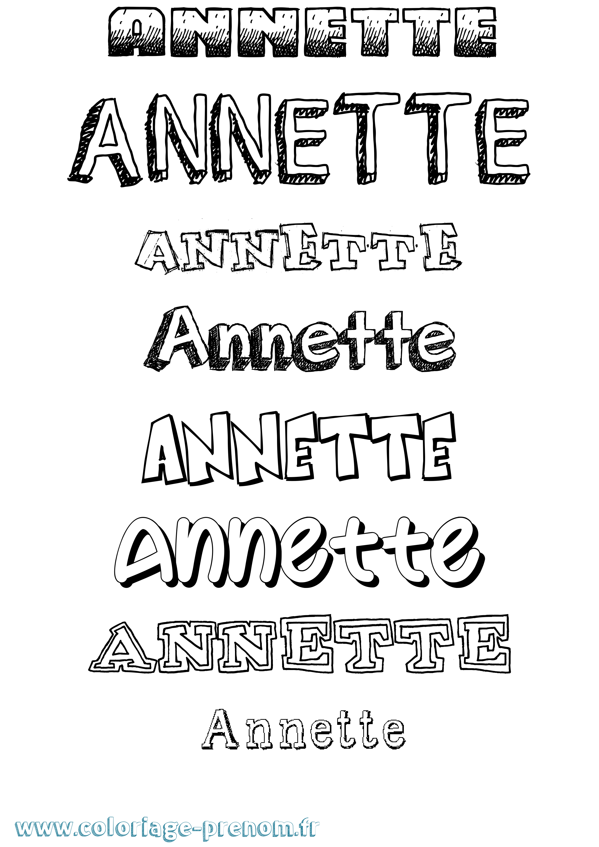 Coloriage Annette Dessiné Coloriage prénom Annette Dessiné