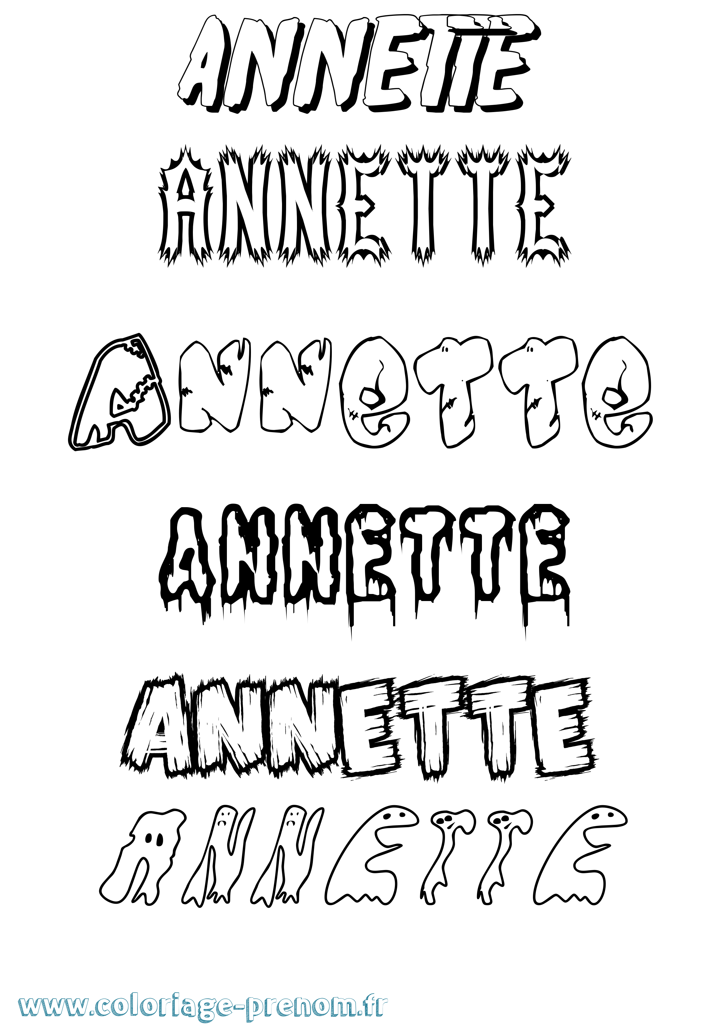 Coloriage Annette Frisson Coloriage prénom Annette Frisson