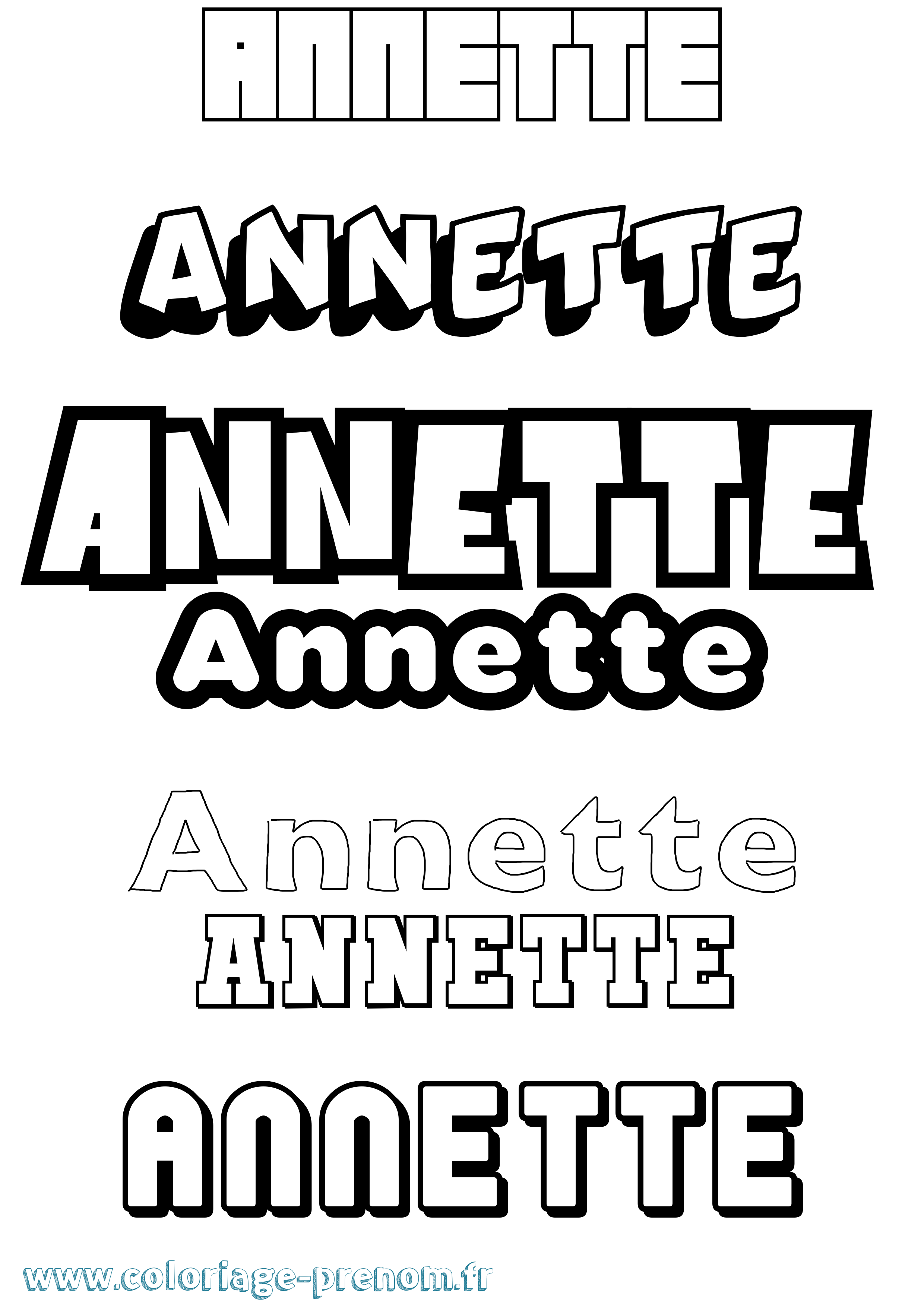 Coloriage Annette Simple Coloriage prénom Annette Simple