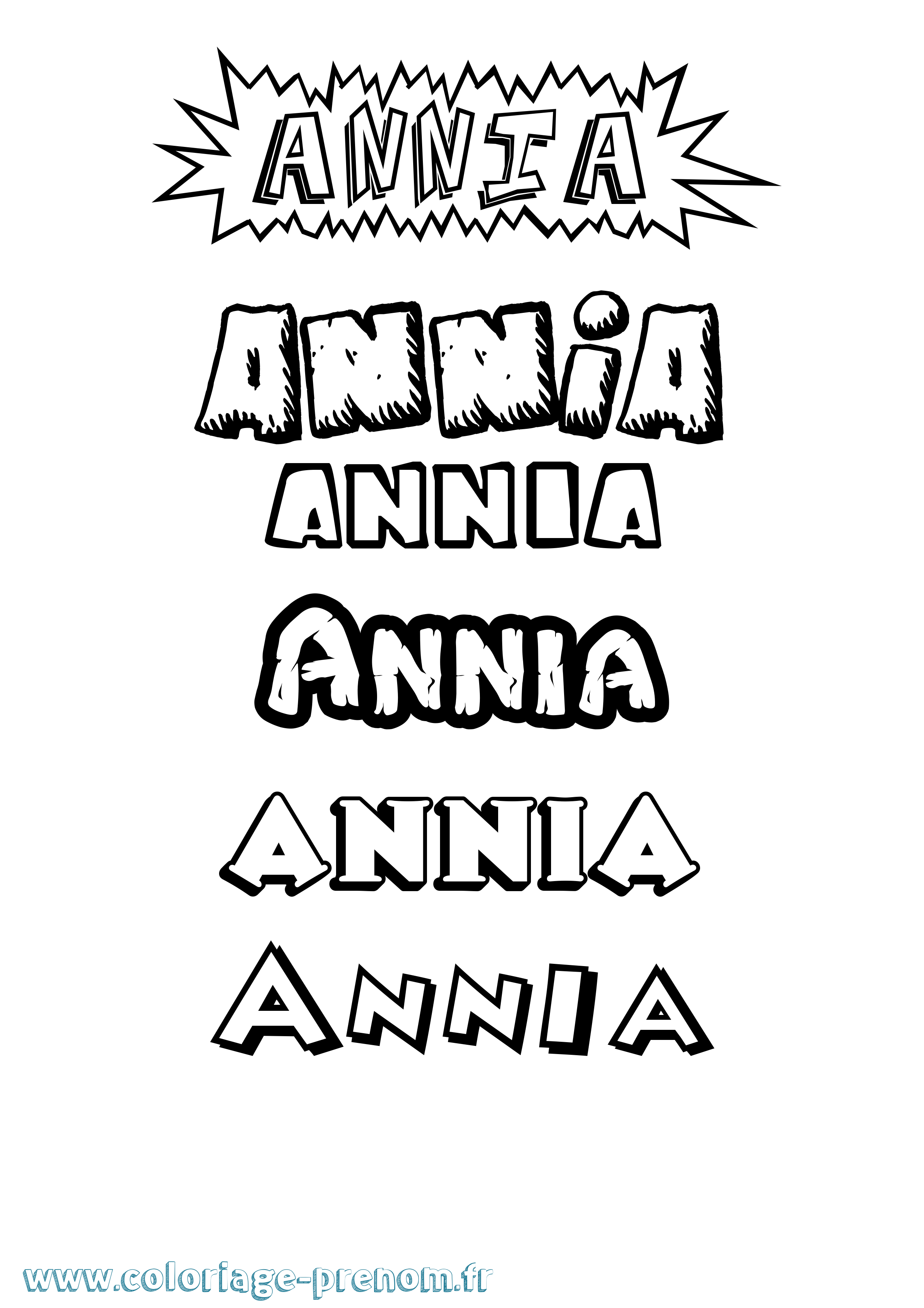 Coloriage Annia Dessin Animé Coloriage prénom Annia Dessin Animé