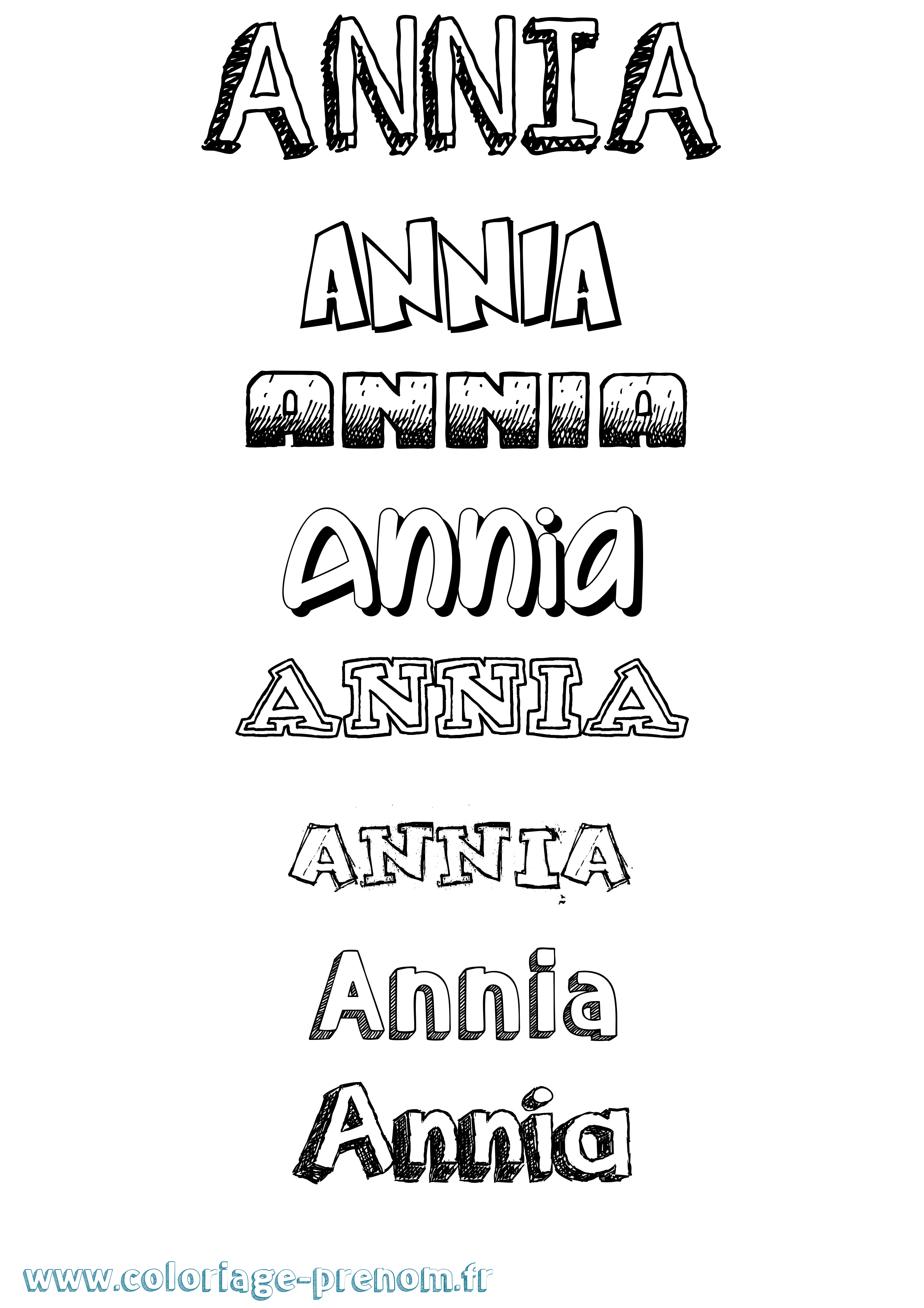 Coloriage Annia Dessiné Coloriage prénom Annia Dessiné