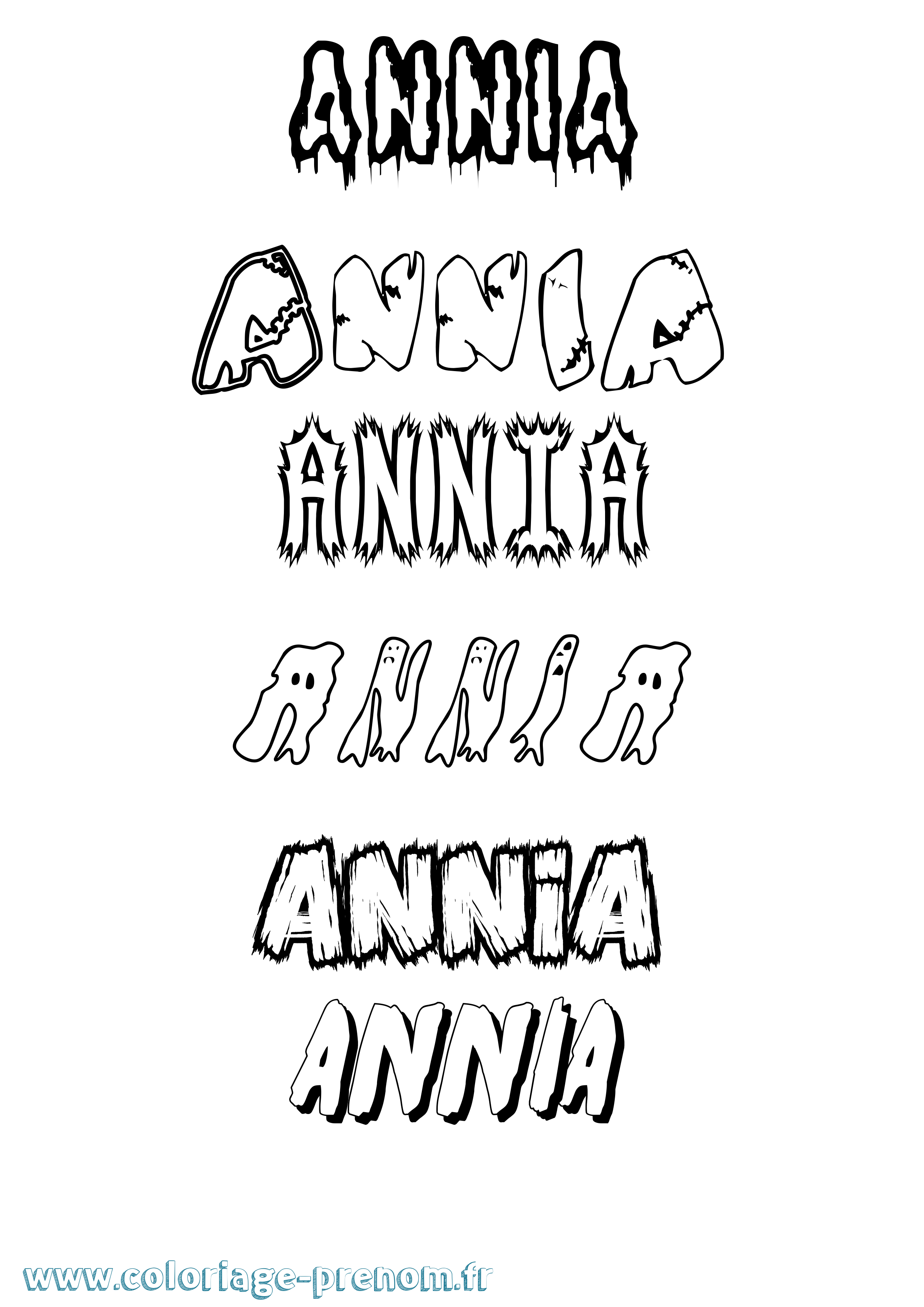 Coloriage Annia Frisson Coloriage prénom Annia Frisson