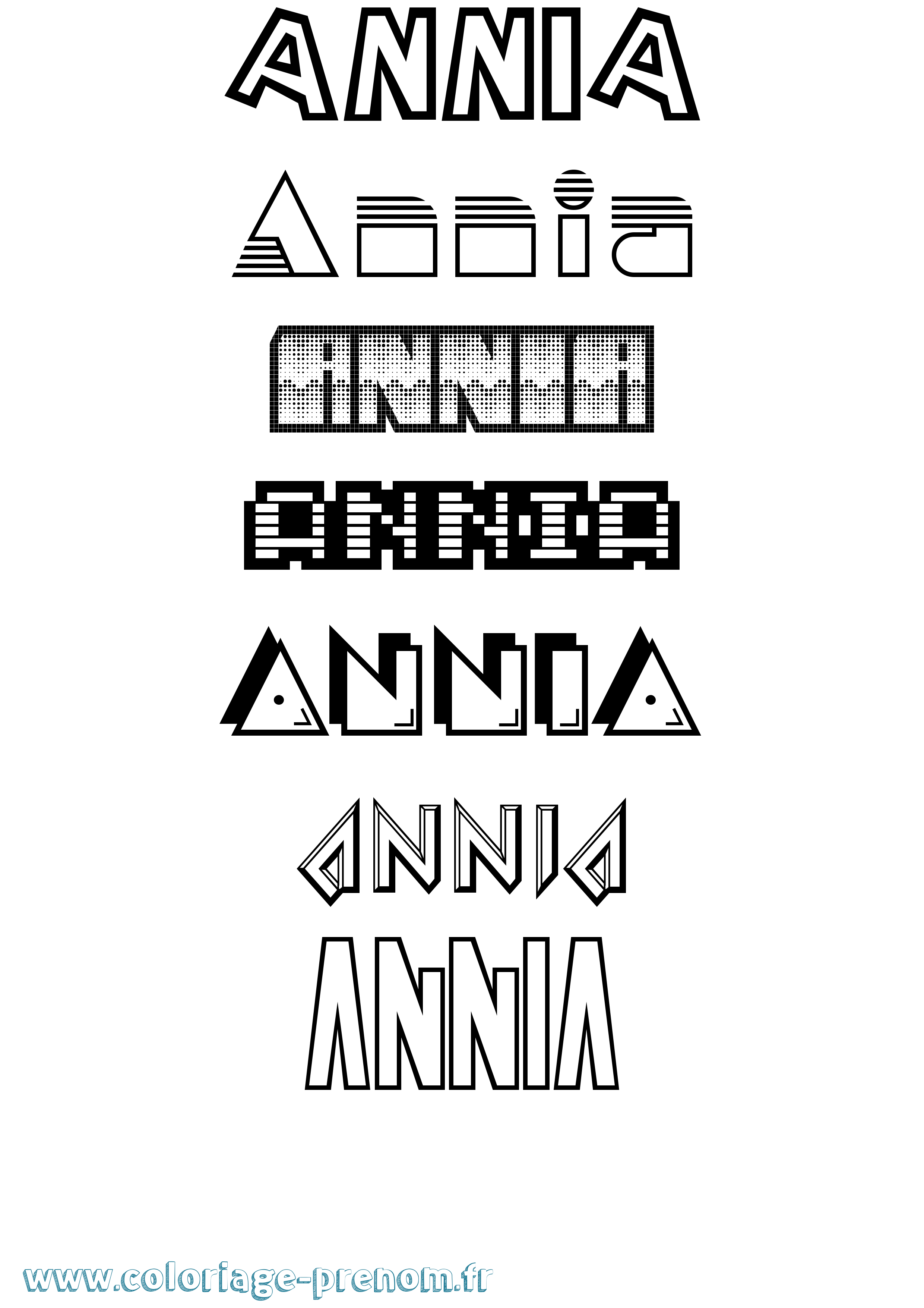 Coloriage Annia Jeux Vidéos Coloriage prénom Annia Jeux Vidéos
