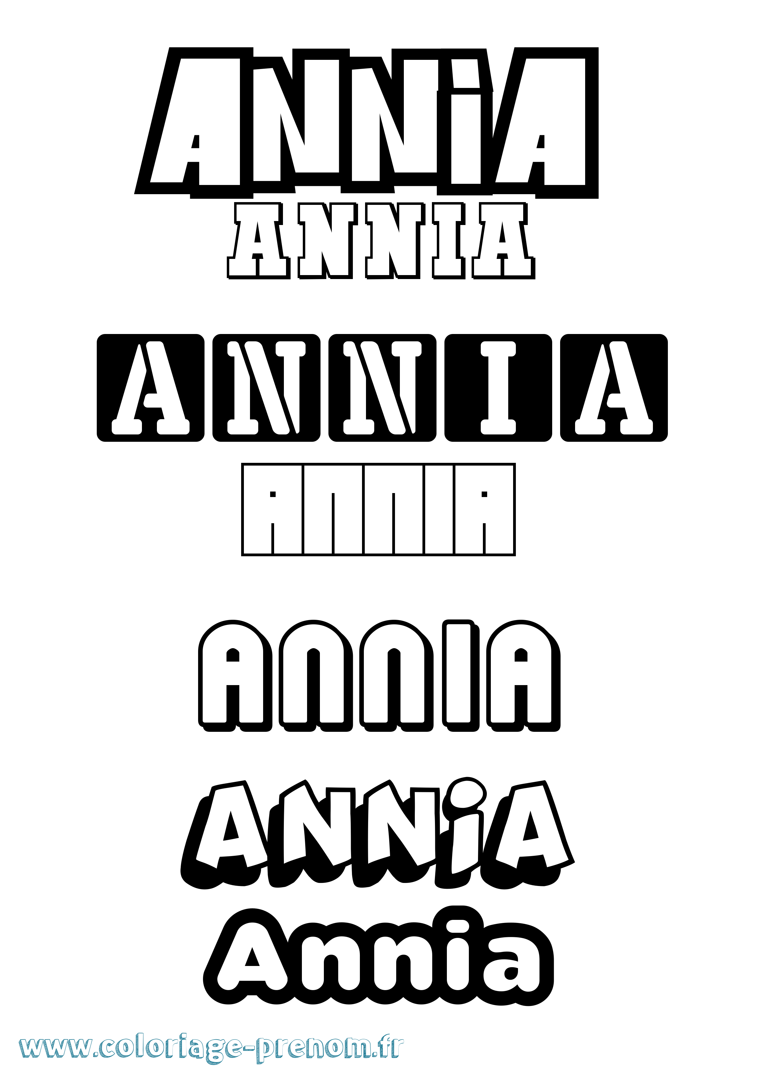 Coloriage Annia Simple Coloriage prénom Annia Simple
