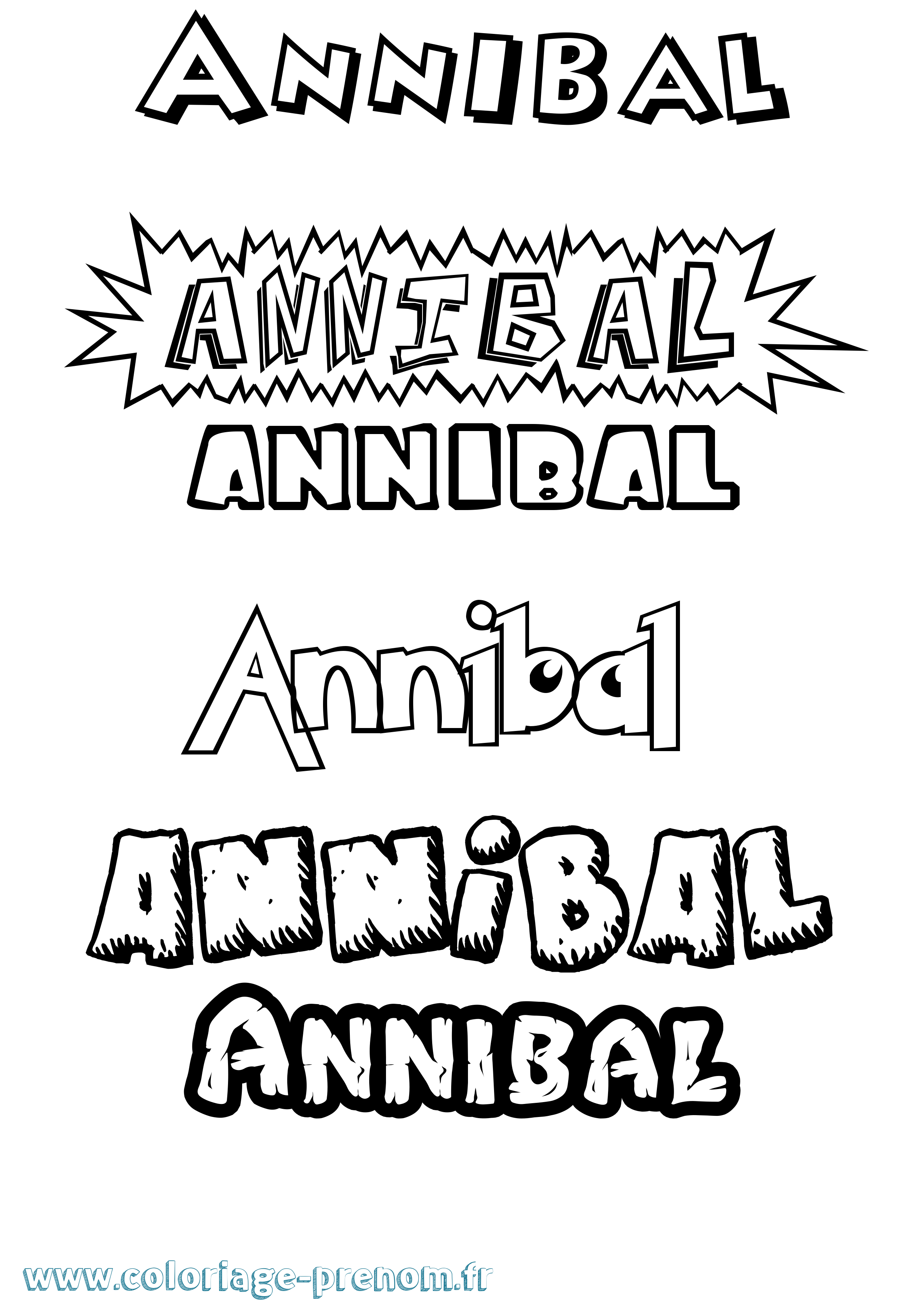 Coloriage Annibal Dessin Animé Coloriage prénom Annibal Dessin Animé
