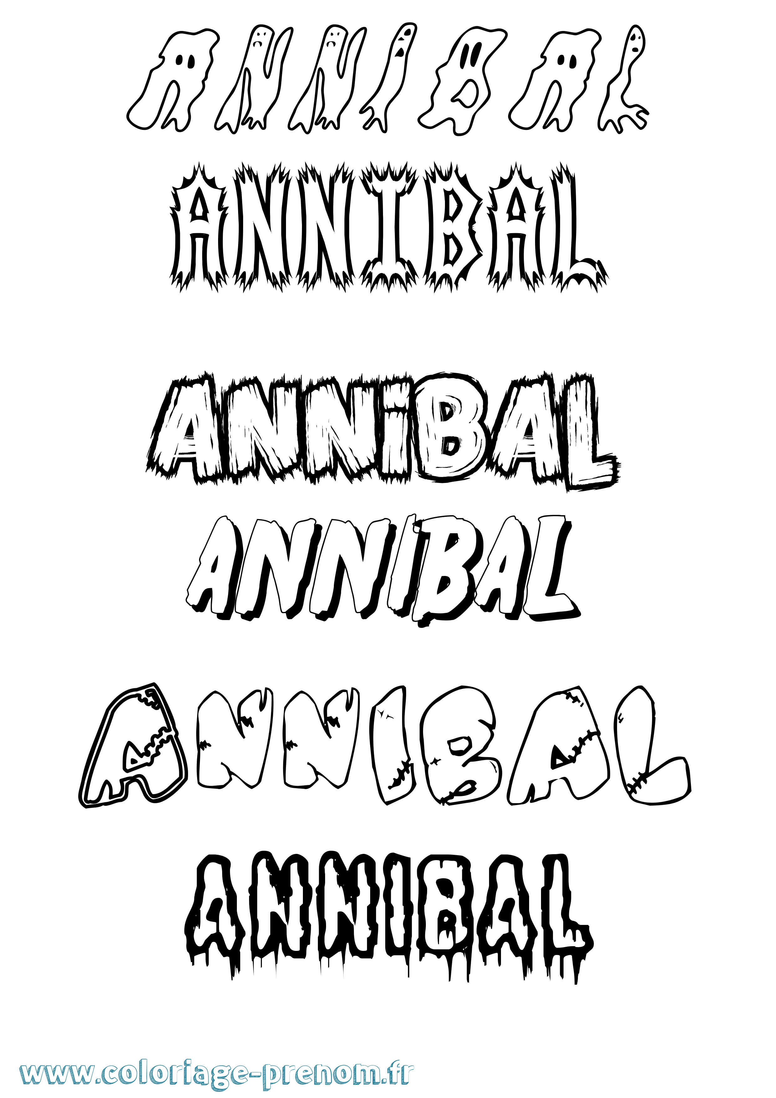 Coloriage Annibal Frisson Coloriage prénom Annibal Frisson