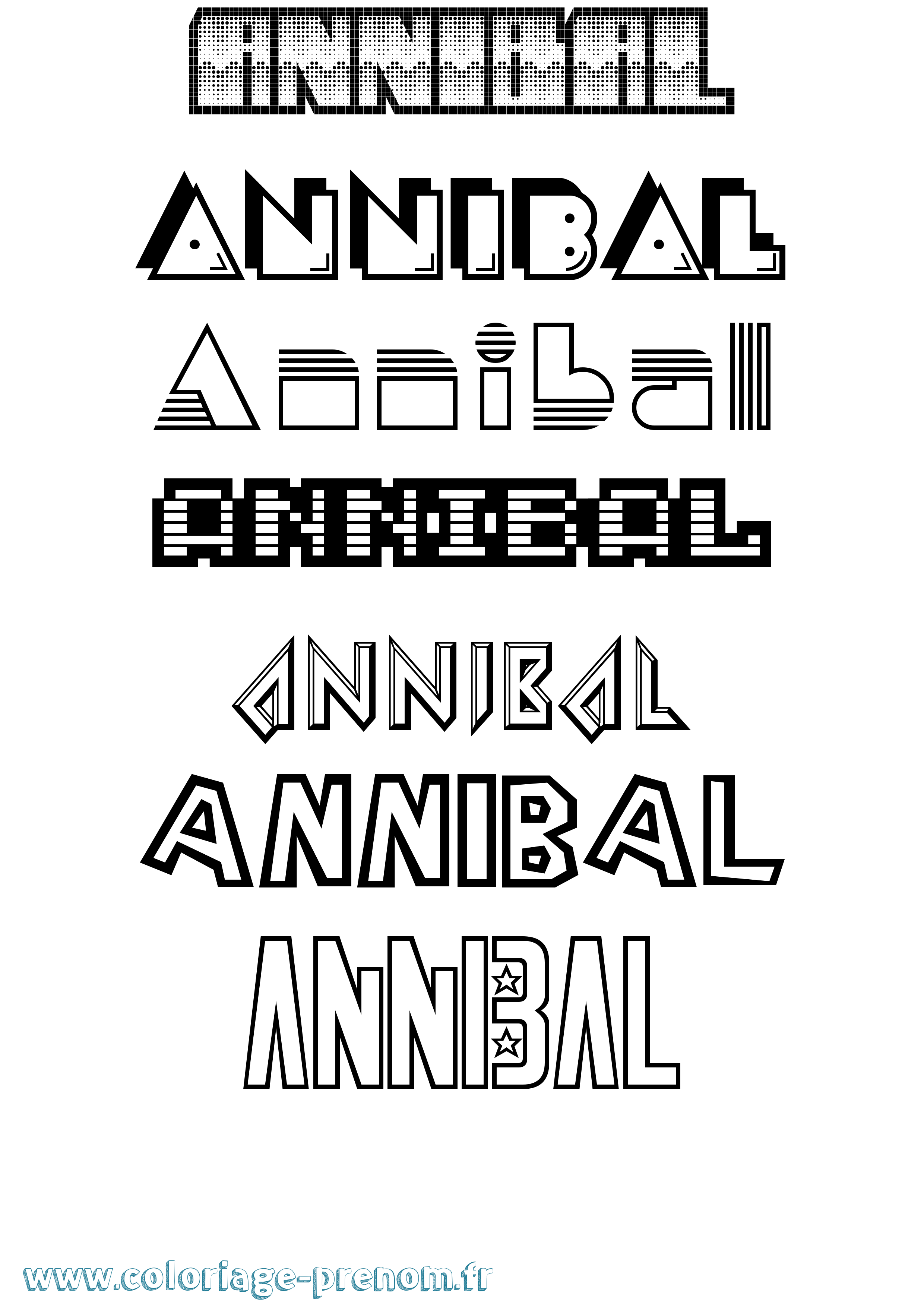 Coloriage Annibal Jeux Vidéos Coloriage prénom Annibal Jeux Vidéos