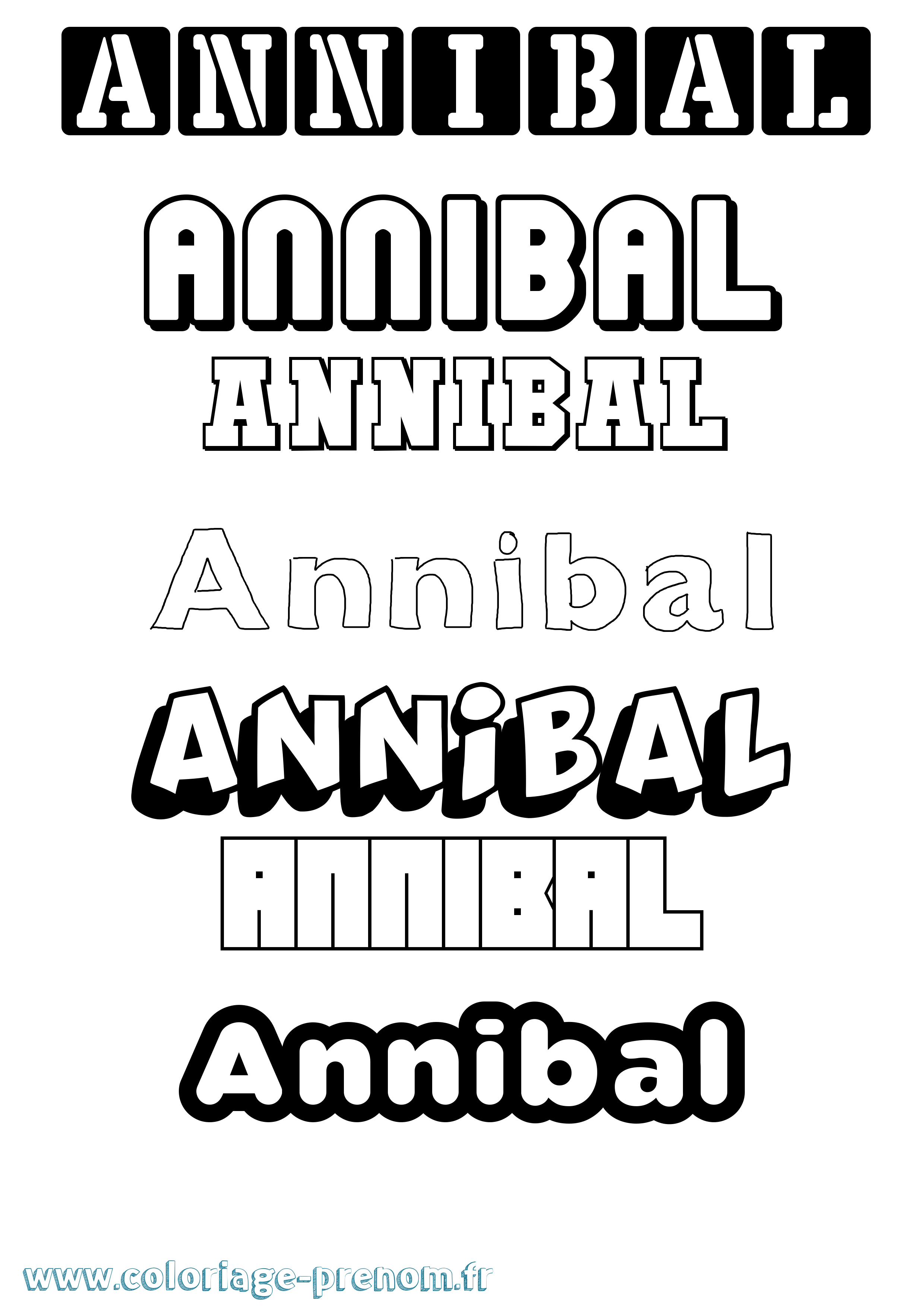 Coloriage Annibal Simple Coloriage prénom Annibal Simple