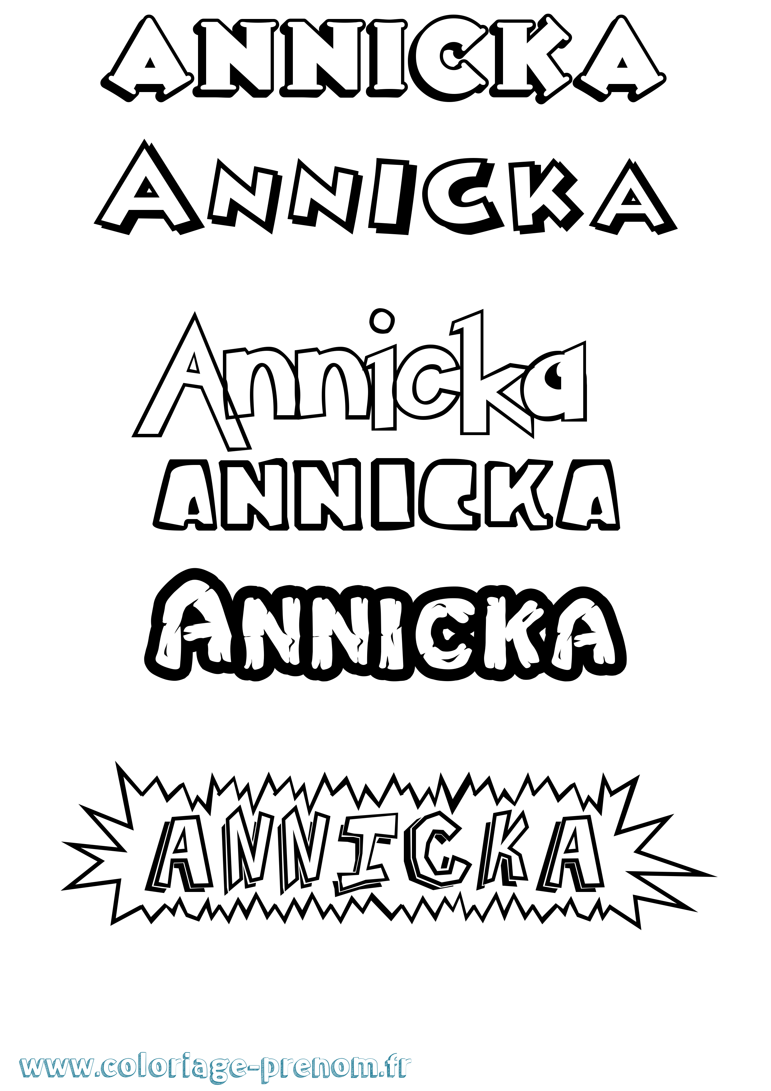 Coloriage Annicka Dessin Animé Coloriage prénom Annicka Dessin Animé
