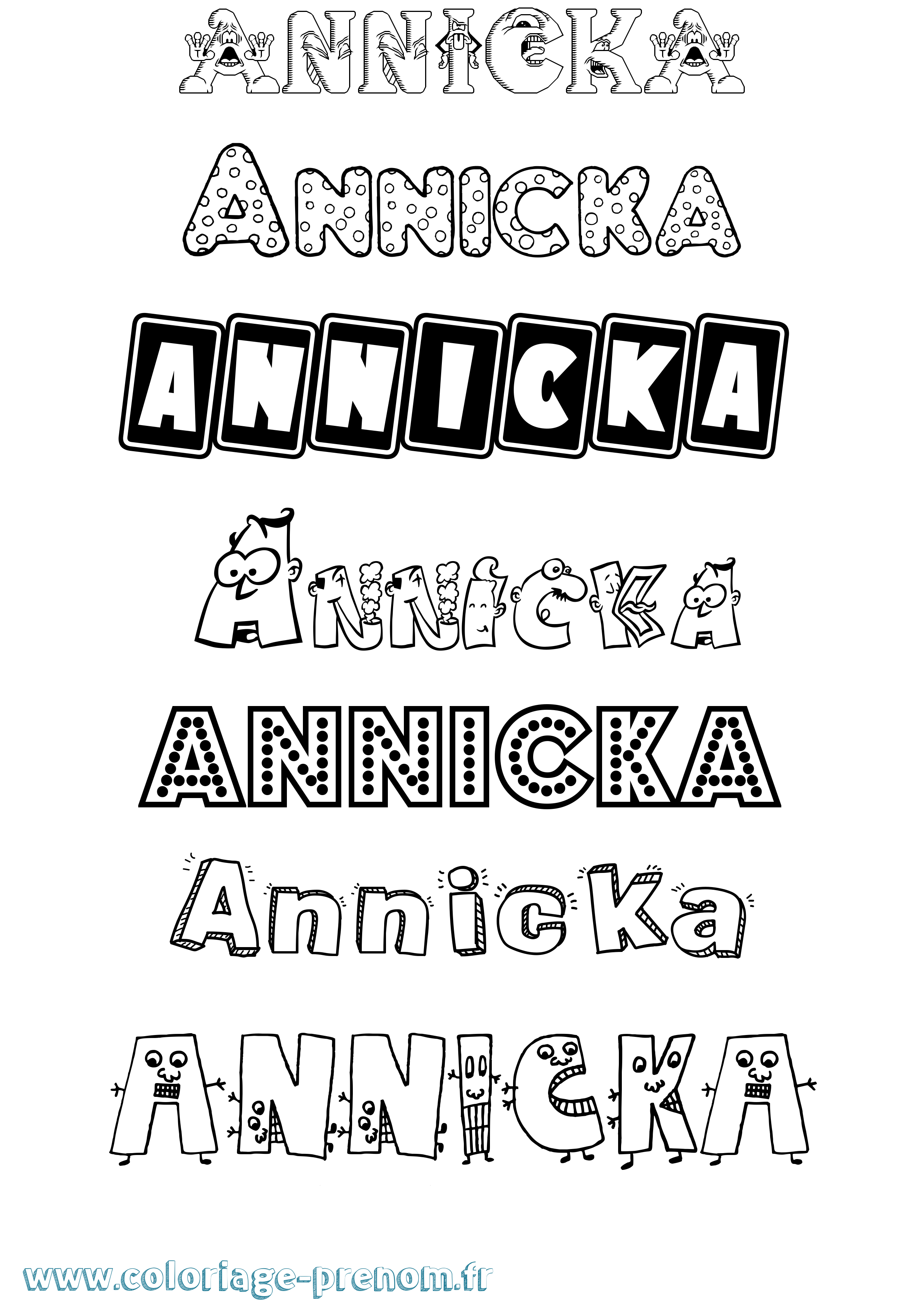 Coloriage Annicka Fun Coloriage prénom Annicka Fun