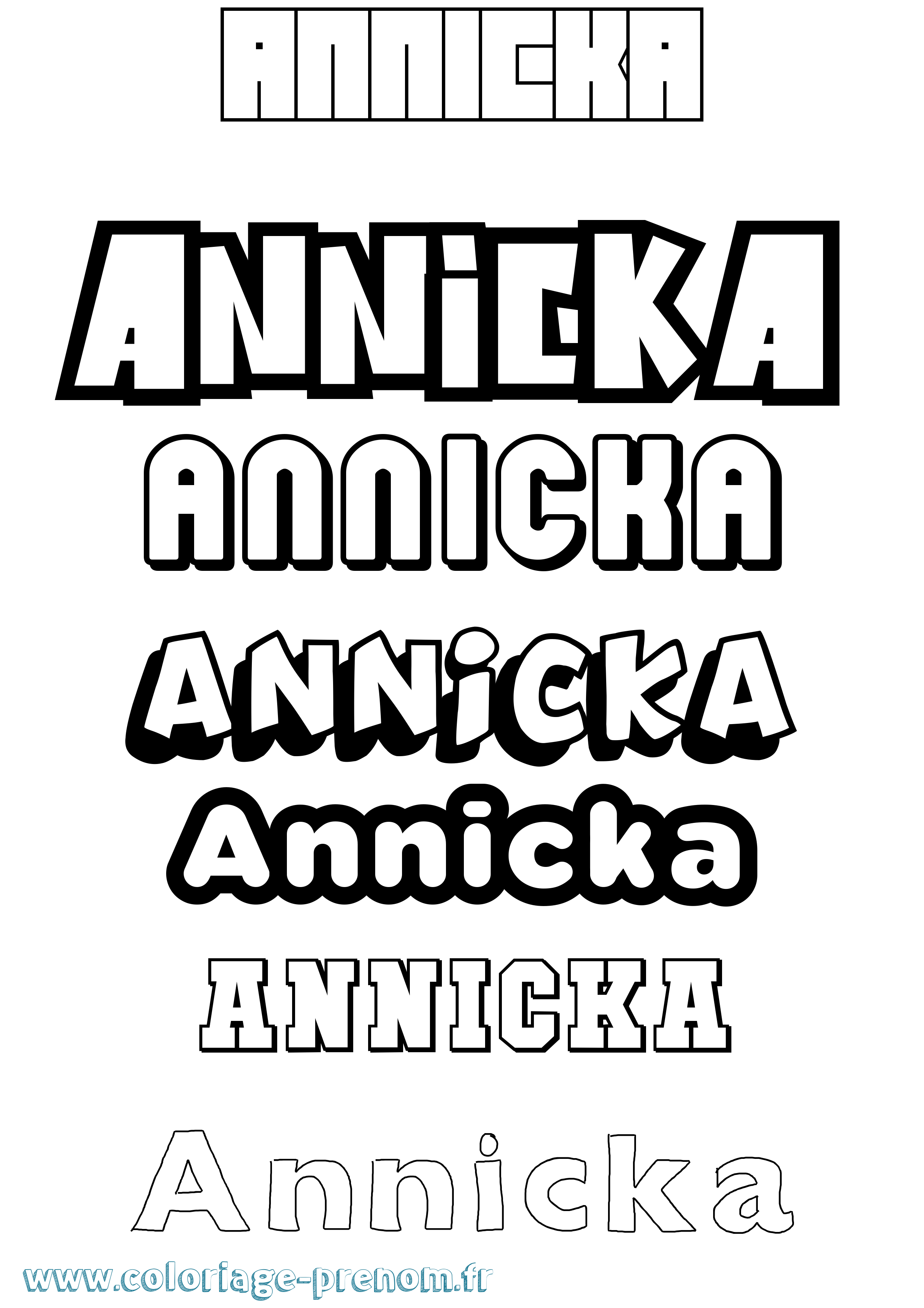 Coloriage Annicka Simple Coloriage prénom Annicka Simple