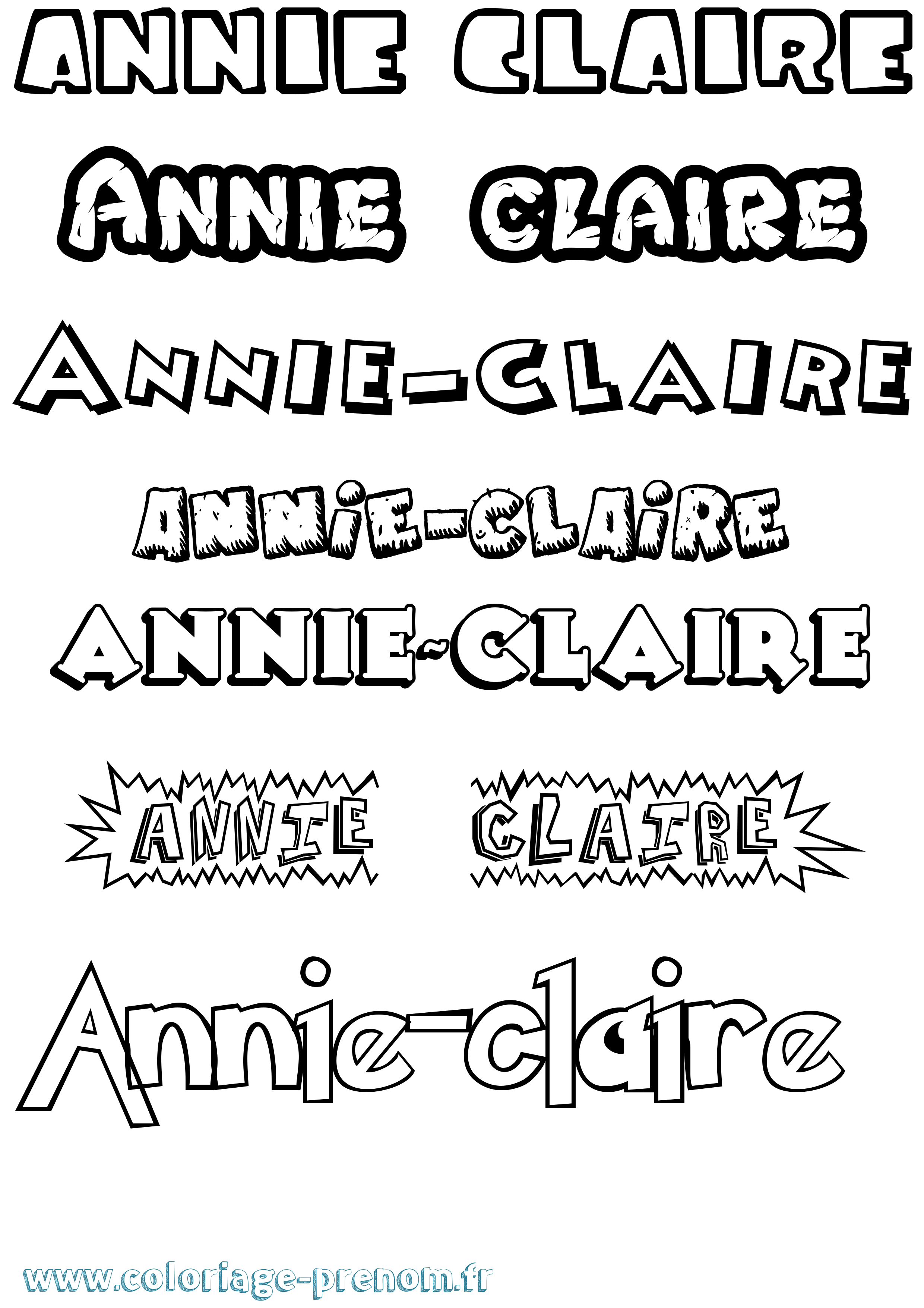 Coloriage Annie-Claire Dessin Animé Coloriage prénom Annie-Claire Dessin Animé