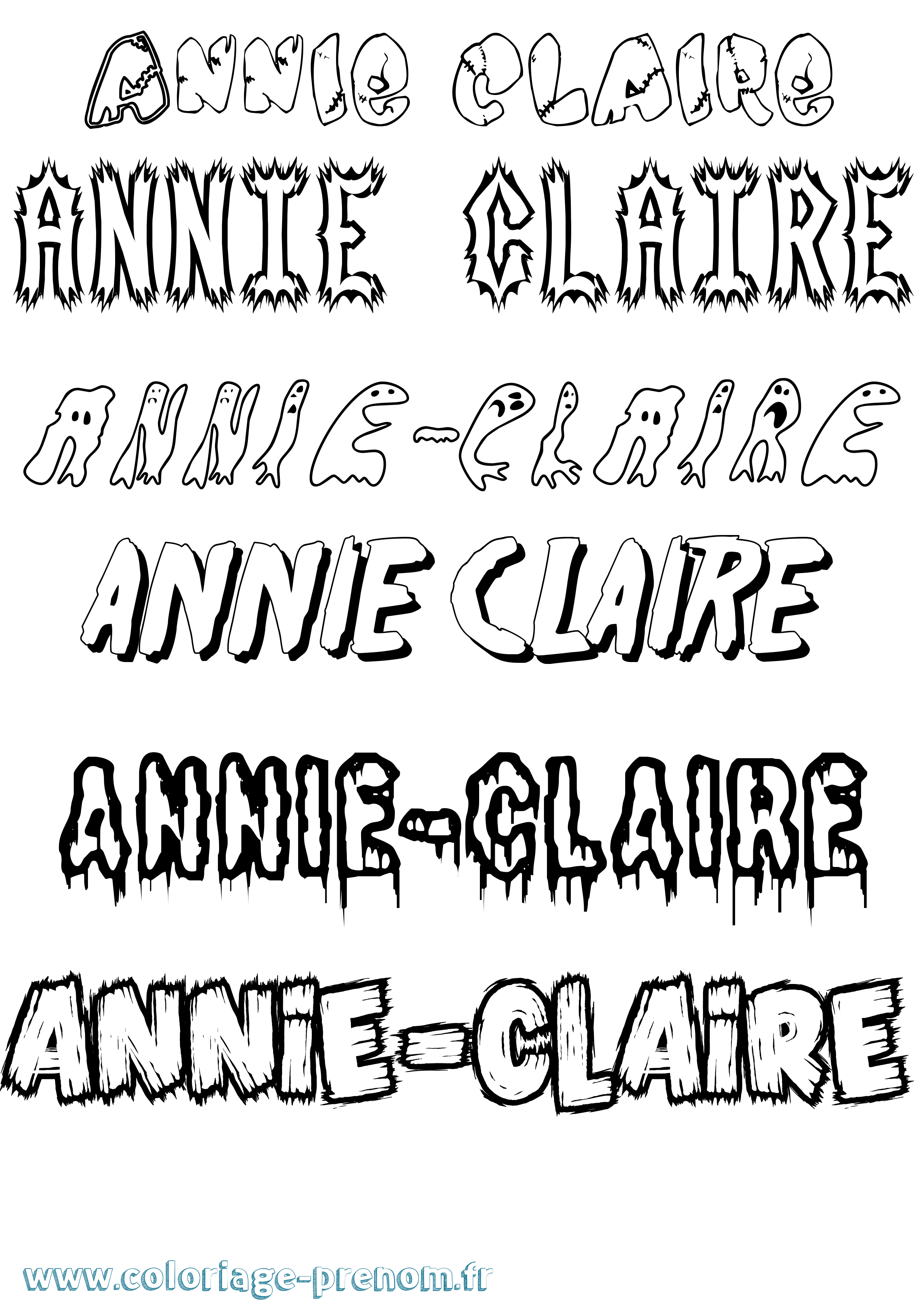 Coloriage Annie-Claire Frisson Coloriage prénom Annie-Claire Frisson
