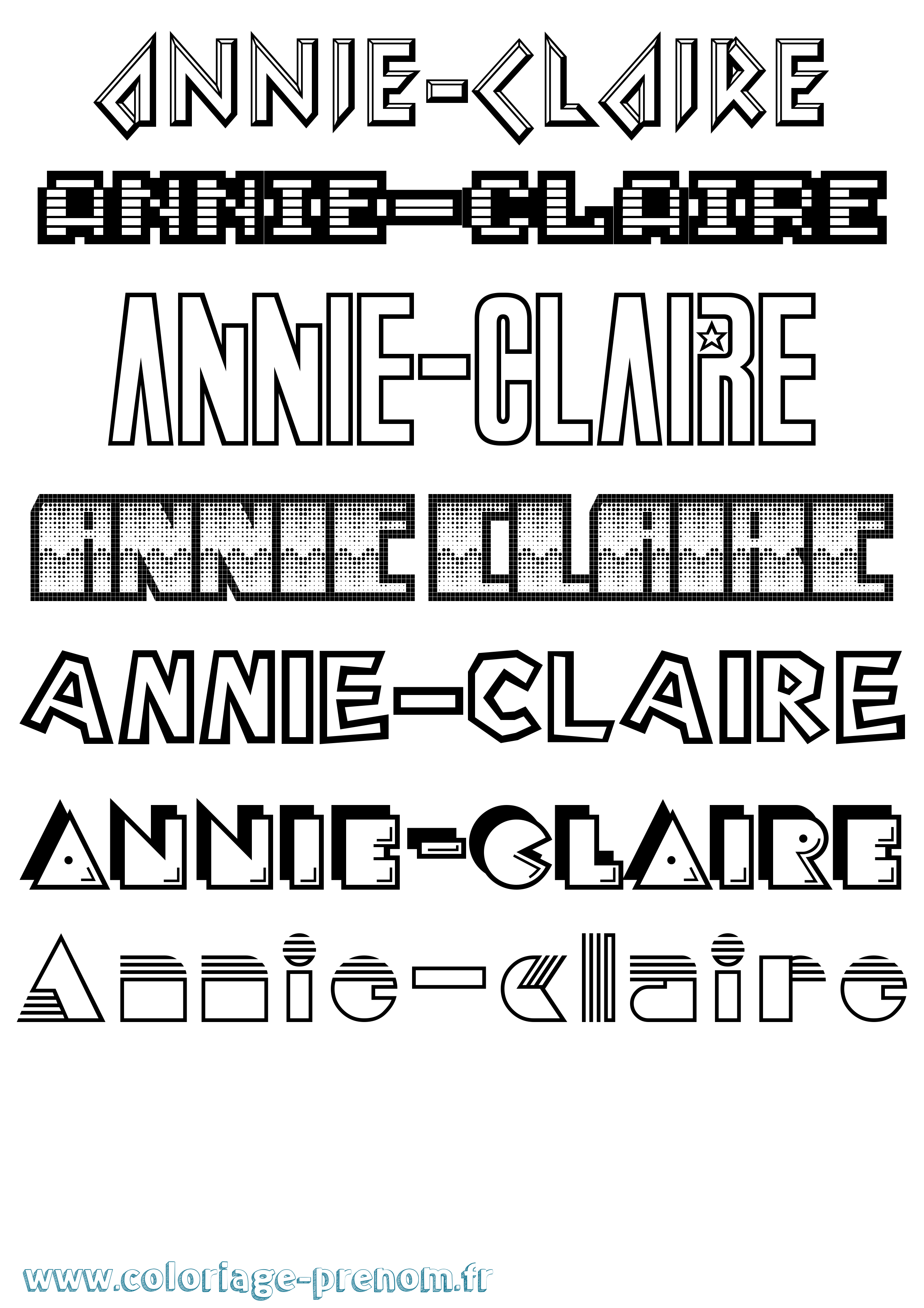 Coloriage Annie-Claire Jeux Vidéos Coloriage prénom Annie-Claire Jeux Vidéos