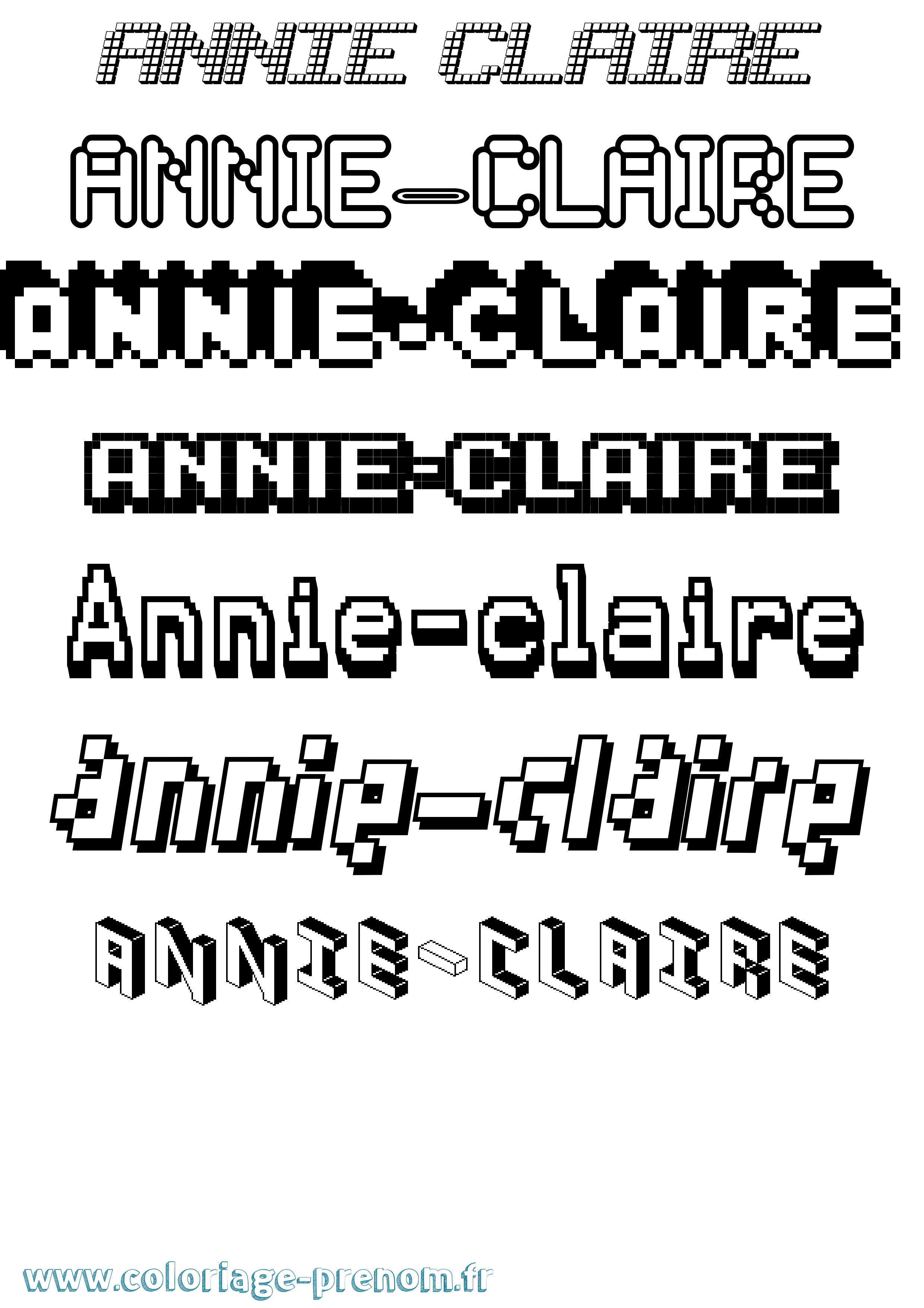 Coloriage Annie-Claire Pixel Coloriage prénom Annie-Claire Pixel