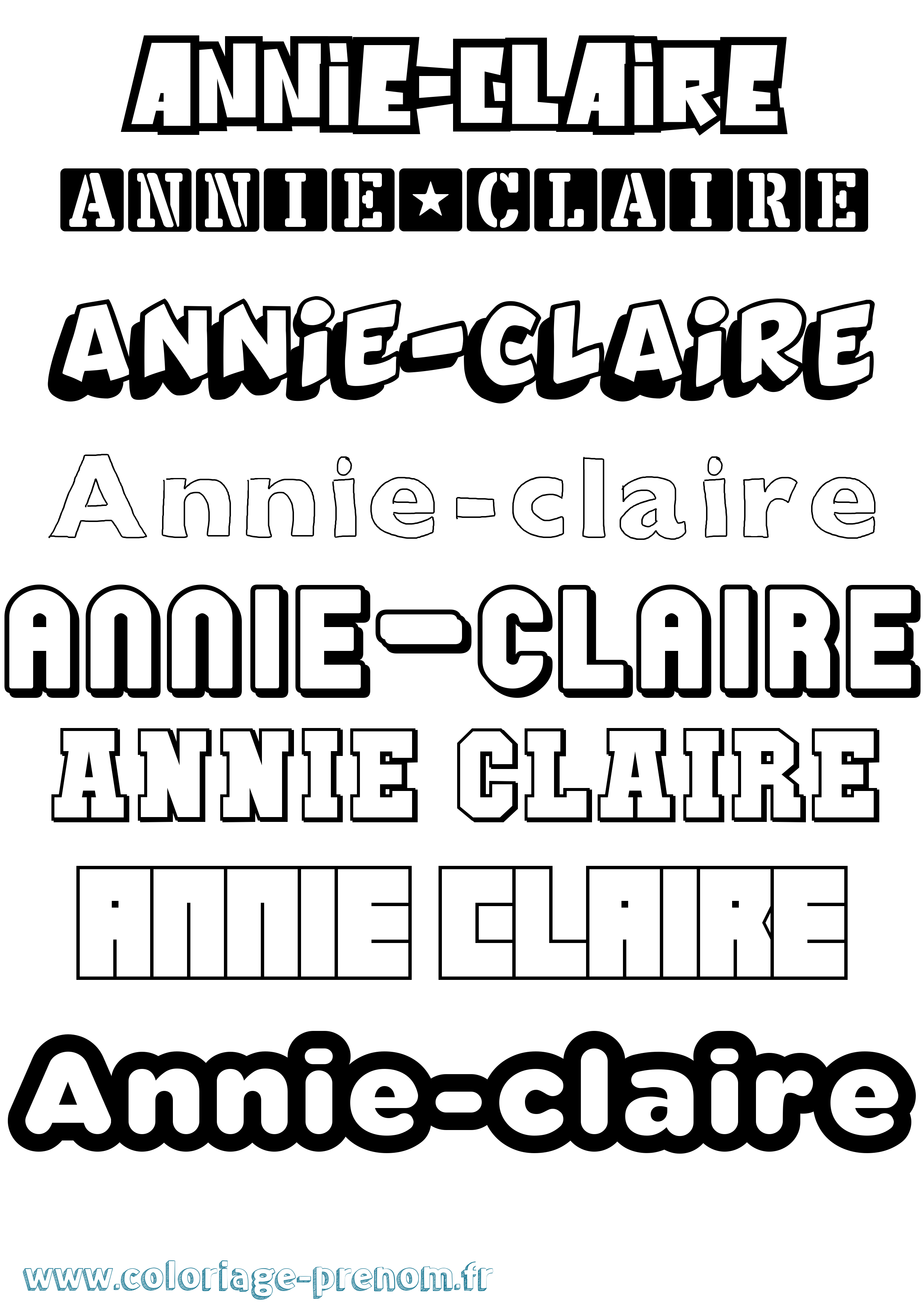 Coloriage Annie-Claire Simple Coloriage prénom Annie-Claire Simple
