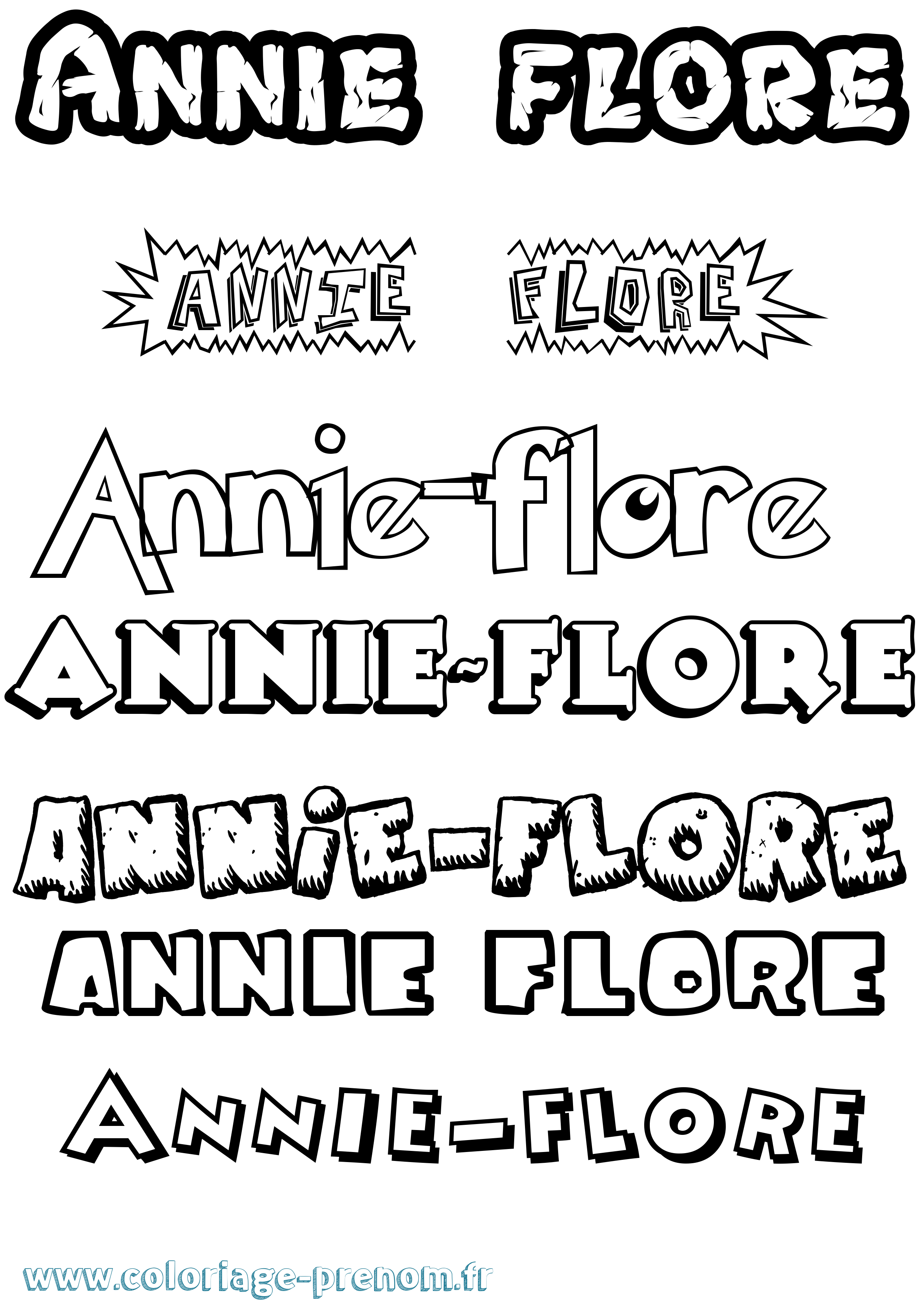 Coloriage Annie-Flore Dessin Animé Coloriage prénom Annie-Flore Dessin Animé