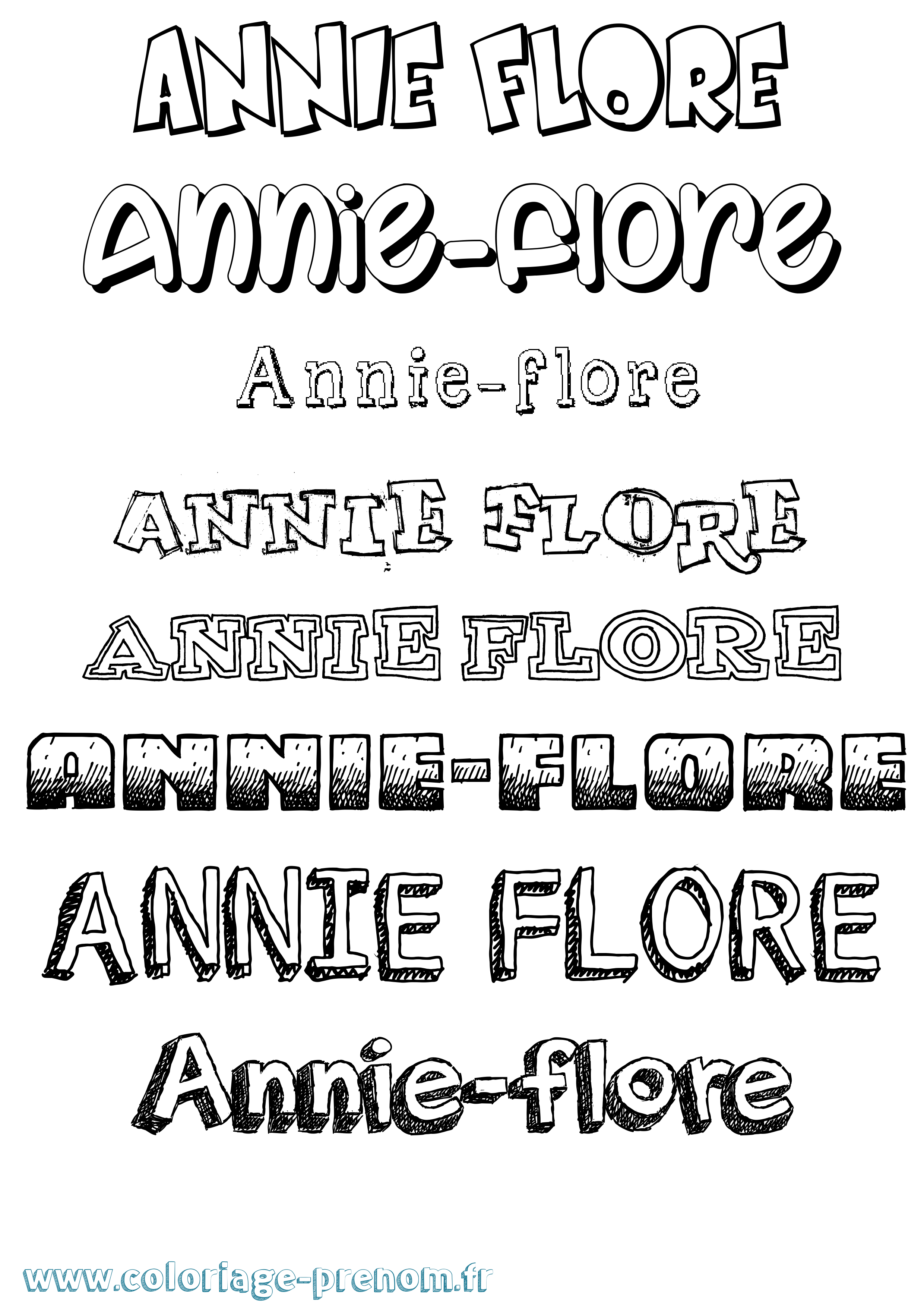 Coloriage Annie-Flore Dessiné Coloriage prénom Annie-Flore Dessiné