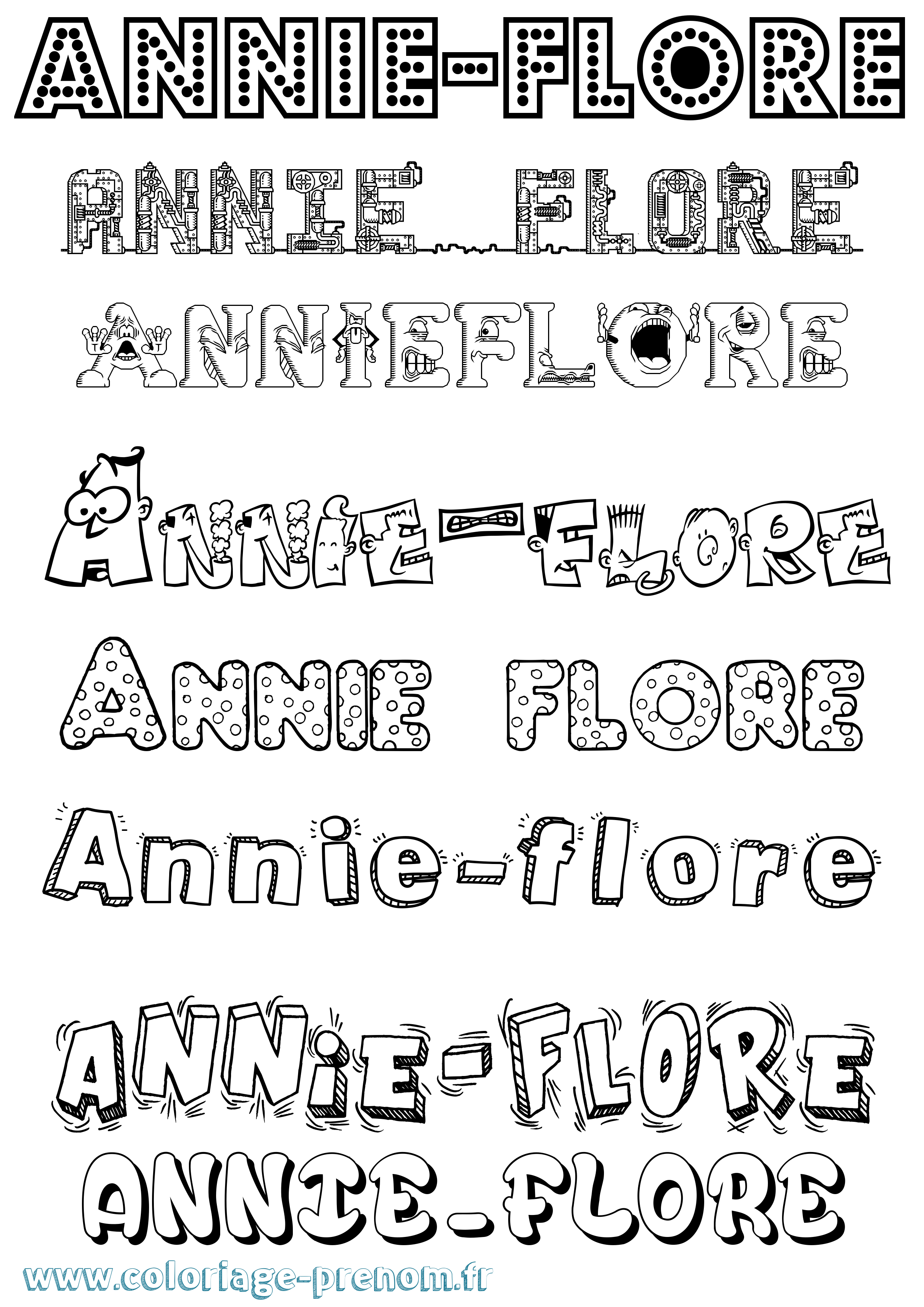 Coloriage Annie-Flore Fun Coloriage prénom Annie-Flore Fun