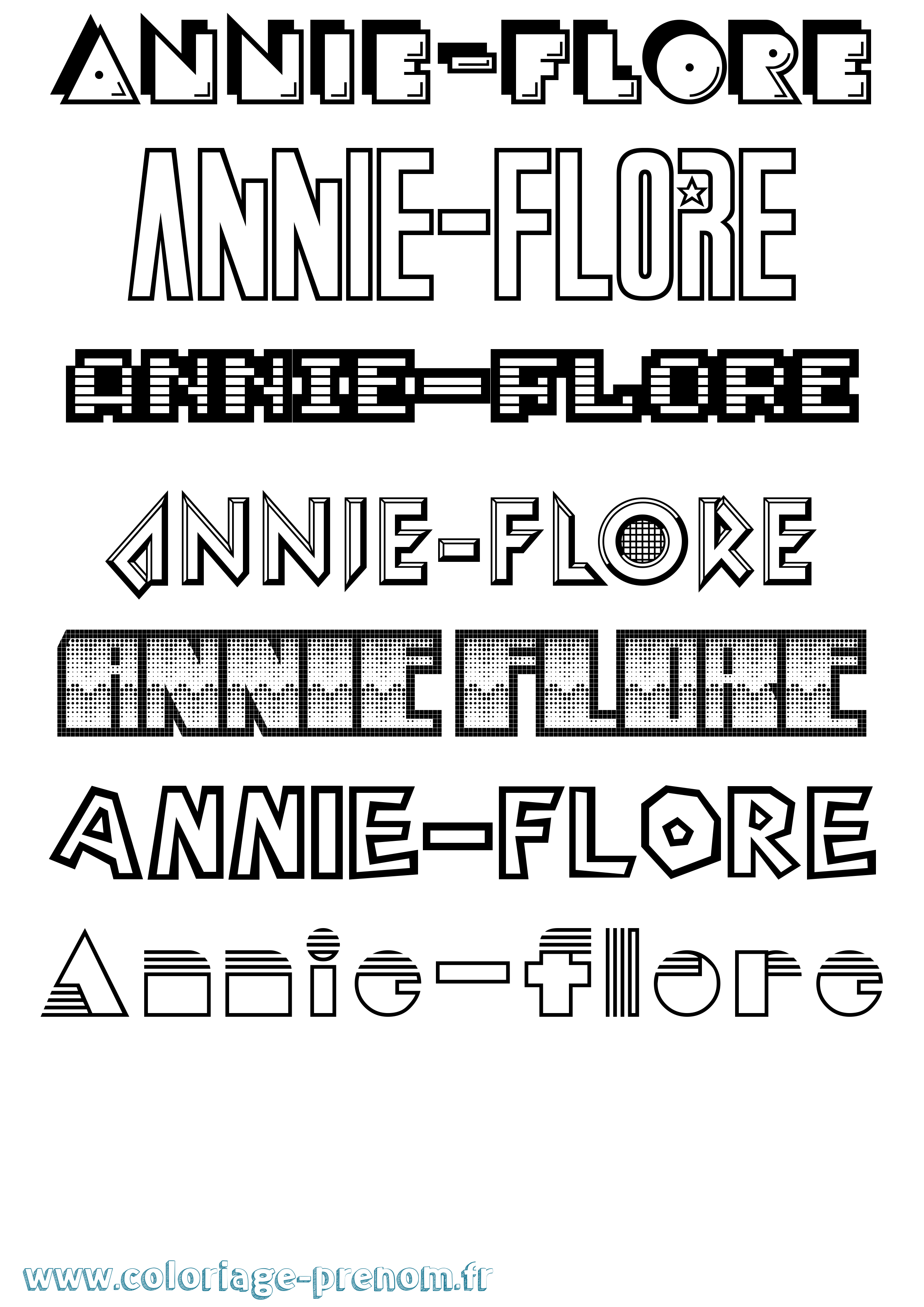 Coloriage Annie-Flore Jeux Vidéos Coloriage prénom Annie-Flore Jeux Vidéos