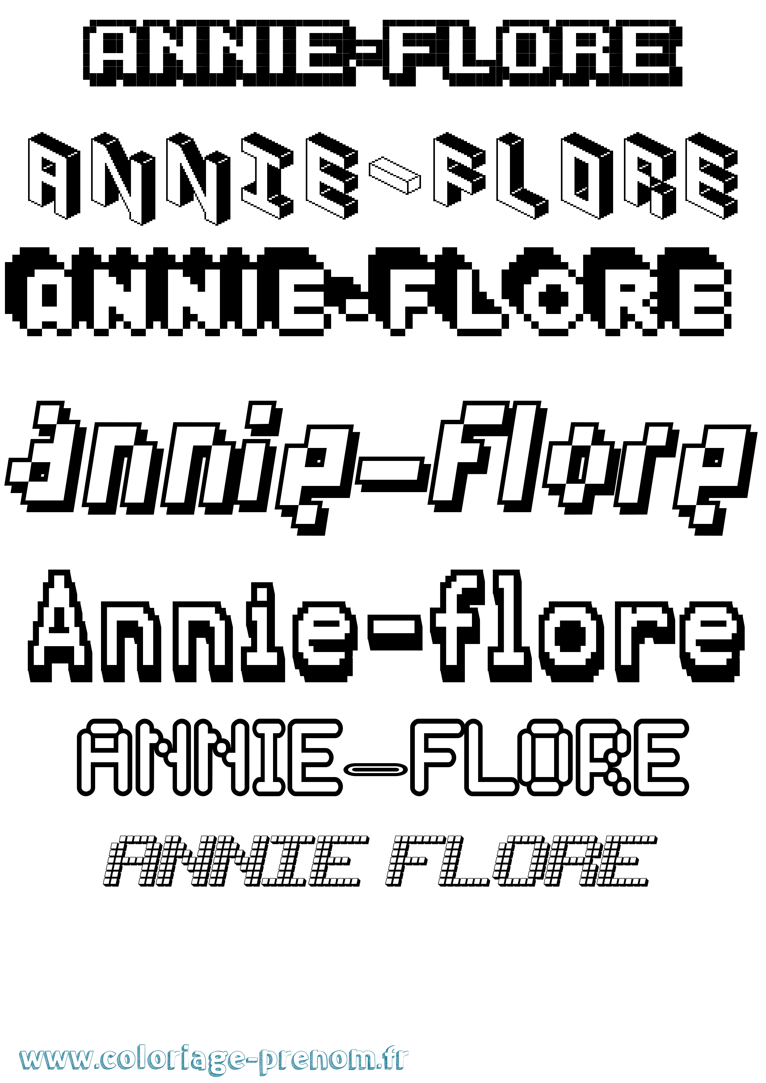 Coloriage Annie-Flore Pixel Coloriage prénom Annie-Flore Pixel