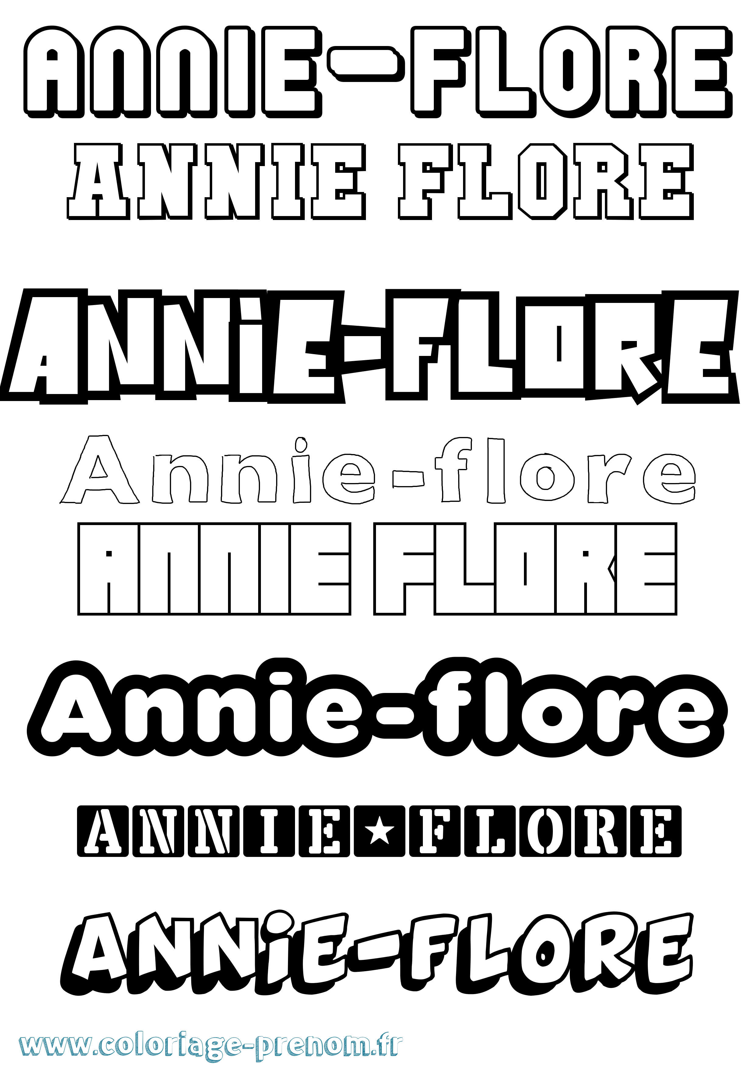 Coloriage Annie-Flore Simple Coloriage prénom Annie-Flore Simple