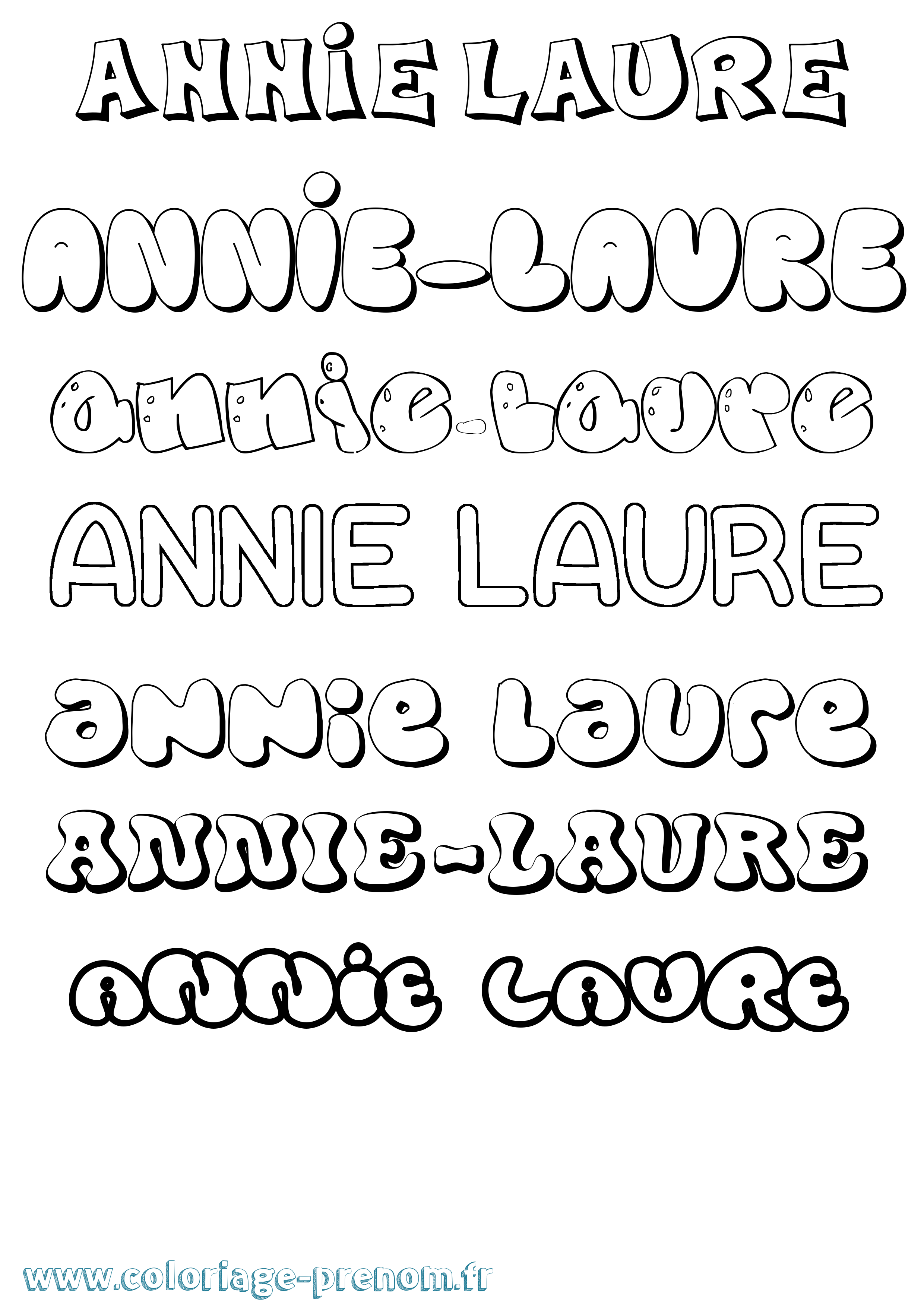 Coloriage Annie-Laure Bubble Coloriage prénom Annie-Laure Bubble