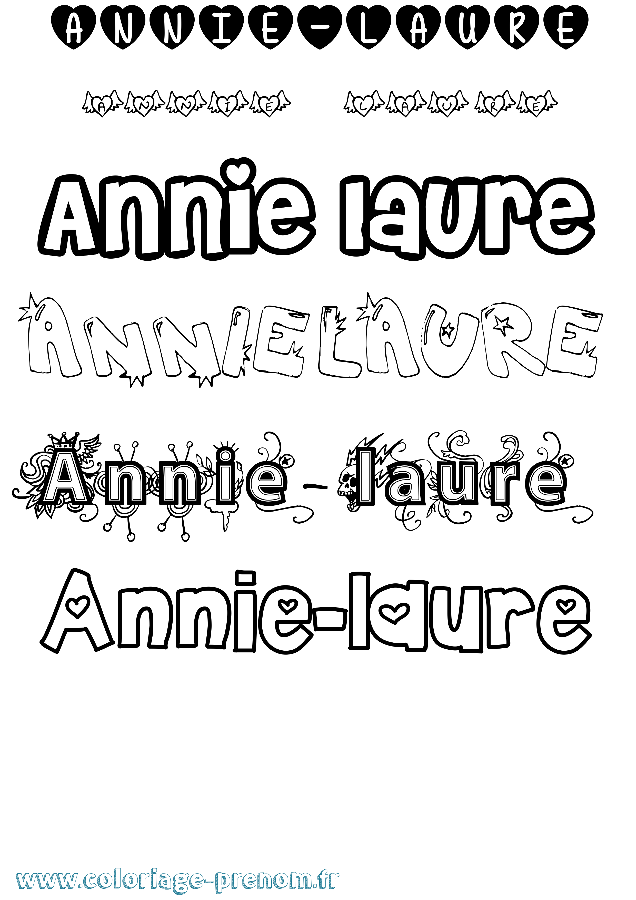 Coloriage Annie-Laure Girly Coloriage prénom Annie-Laure Girly