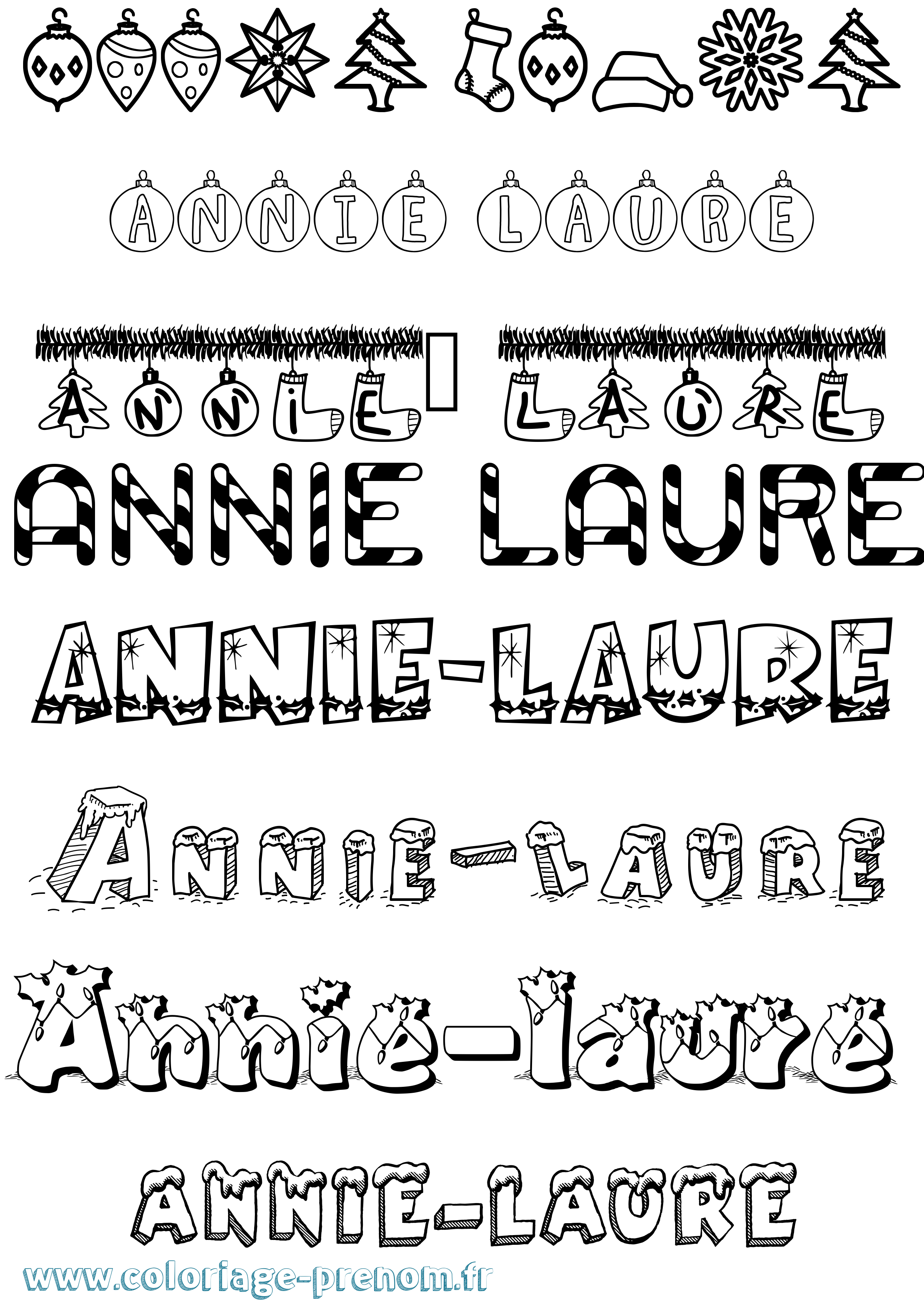 Coloriage Annie-Laure Noël Coloriage prénom Annie-Laure Noël