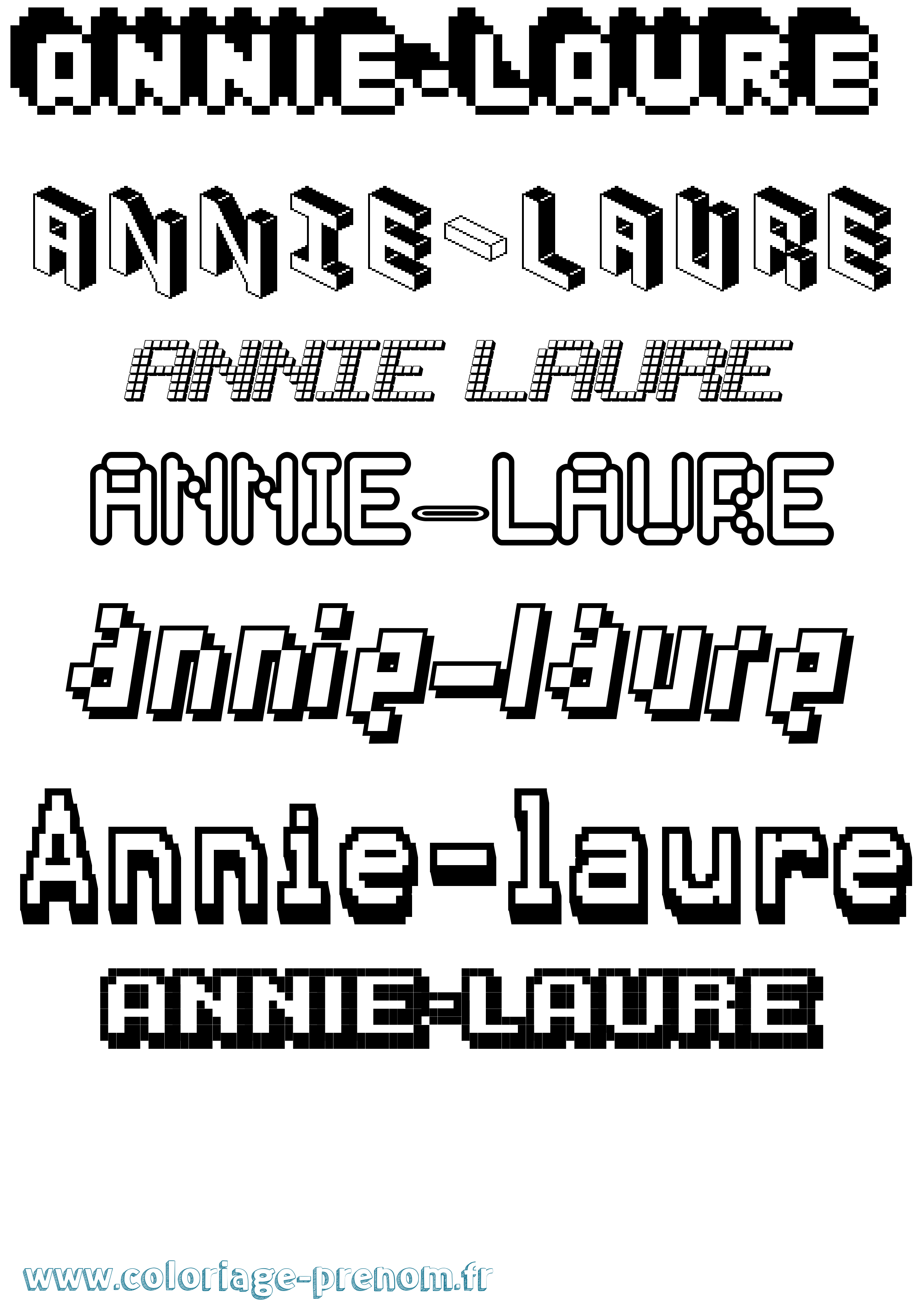 Coloriage Annie-Laure Pixel Coloriage prénom Annie-Laure Pixel
