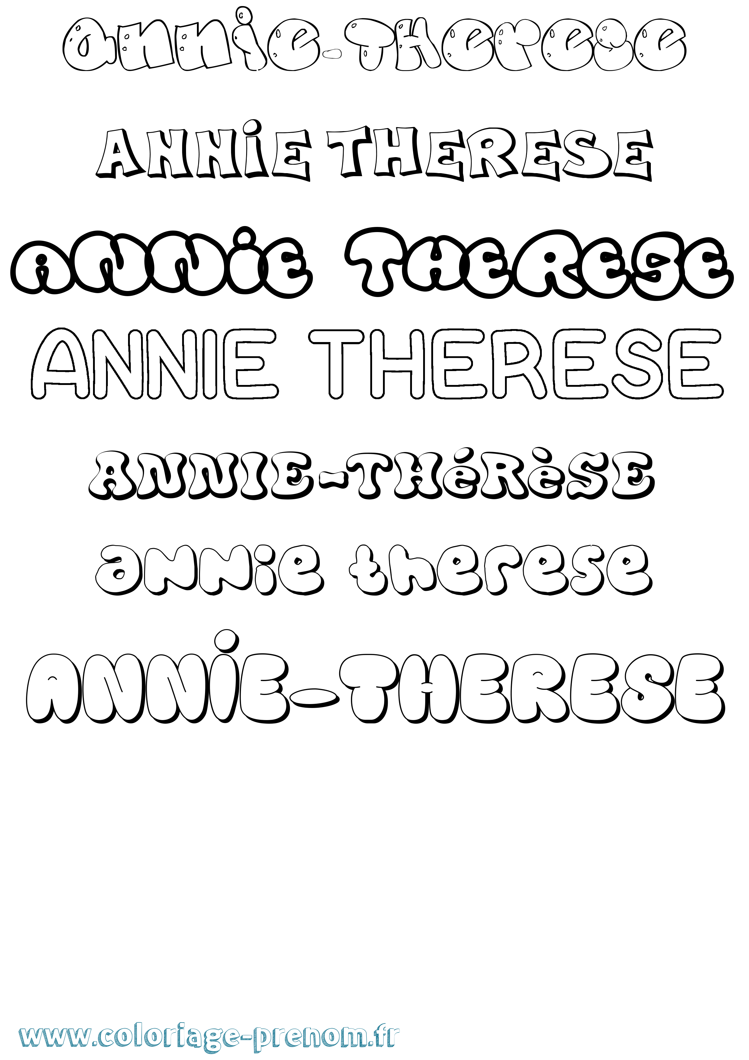 Coloriage Annie-Thérèse Bubble Coloriage prénom Annie-Thérèse Bubble