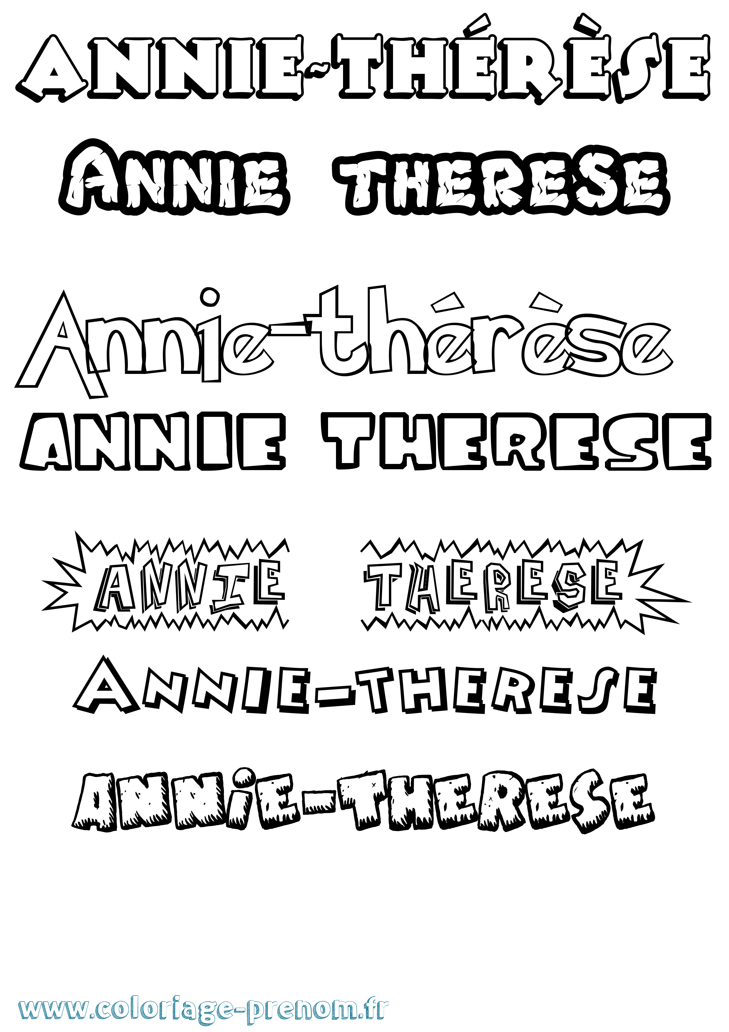 Coloriage Annie-Thérèse Dessin Animé Coloriage prénom Annie-Thérèse Dessin Animé