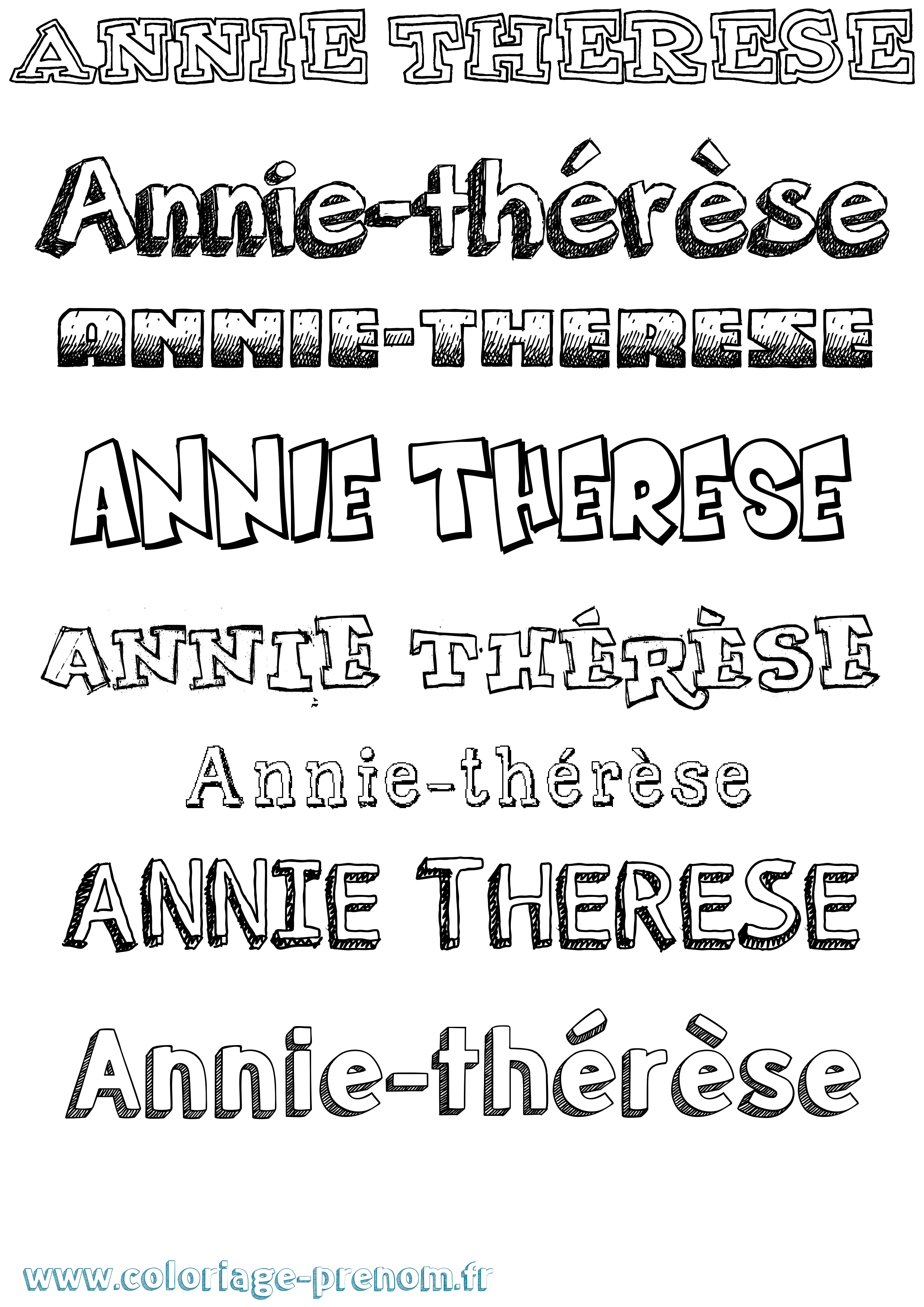 Coloriage Annie-Thérèse Dessiné Coloriage prénom Annie-Thérèse Dessiné