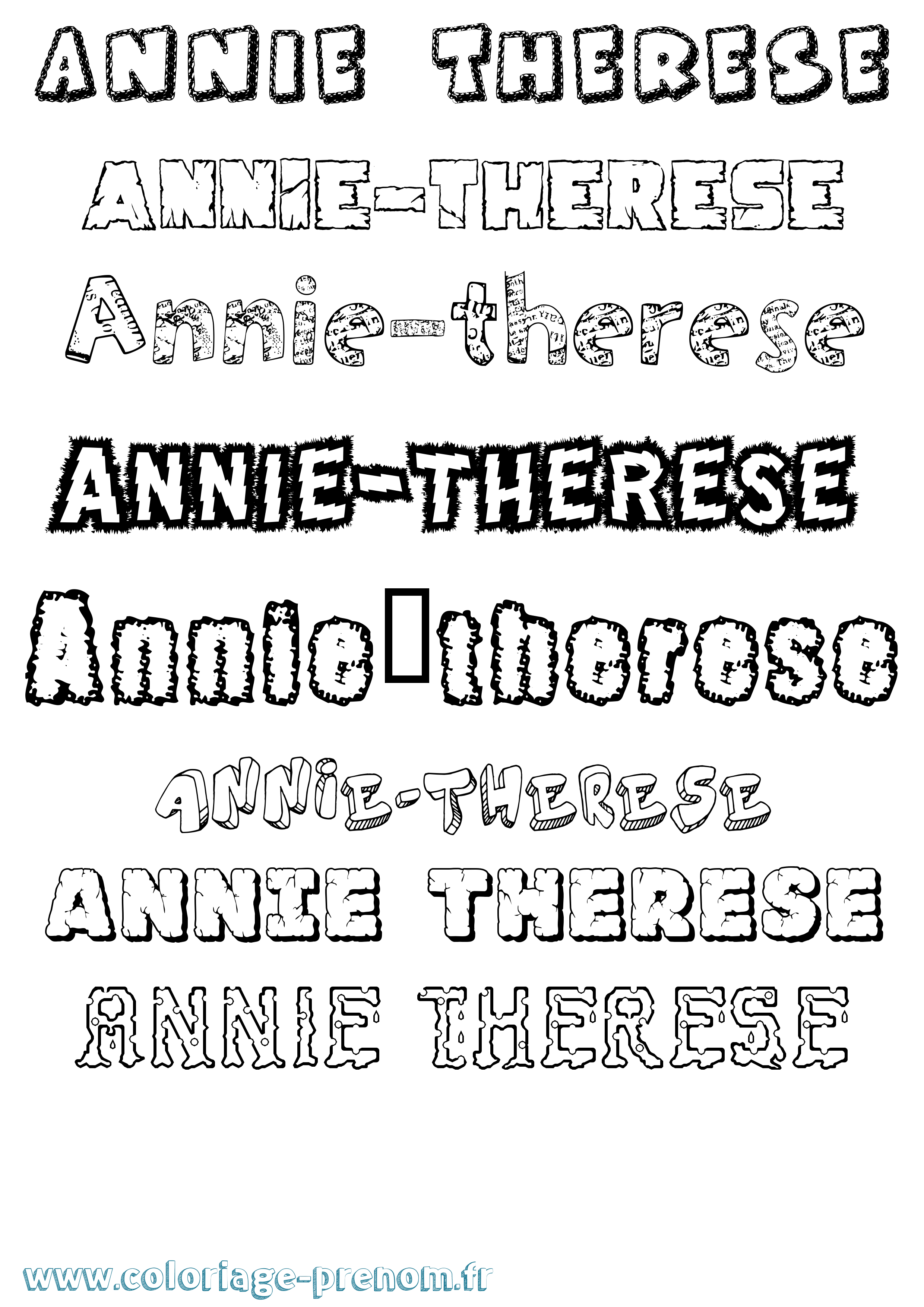 Coloriage Annie-Thérèse Destructuré Coloriage prénom Annie-Thérèse Destructuré