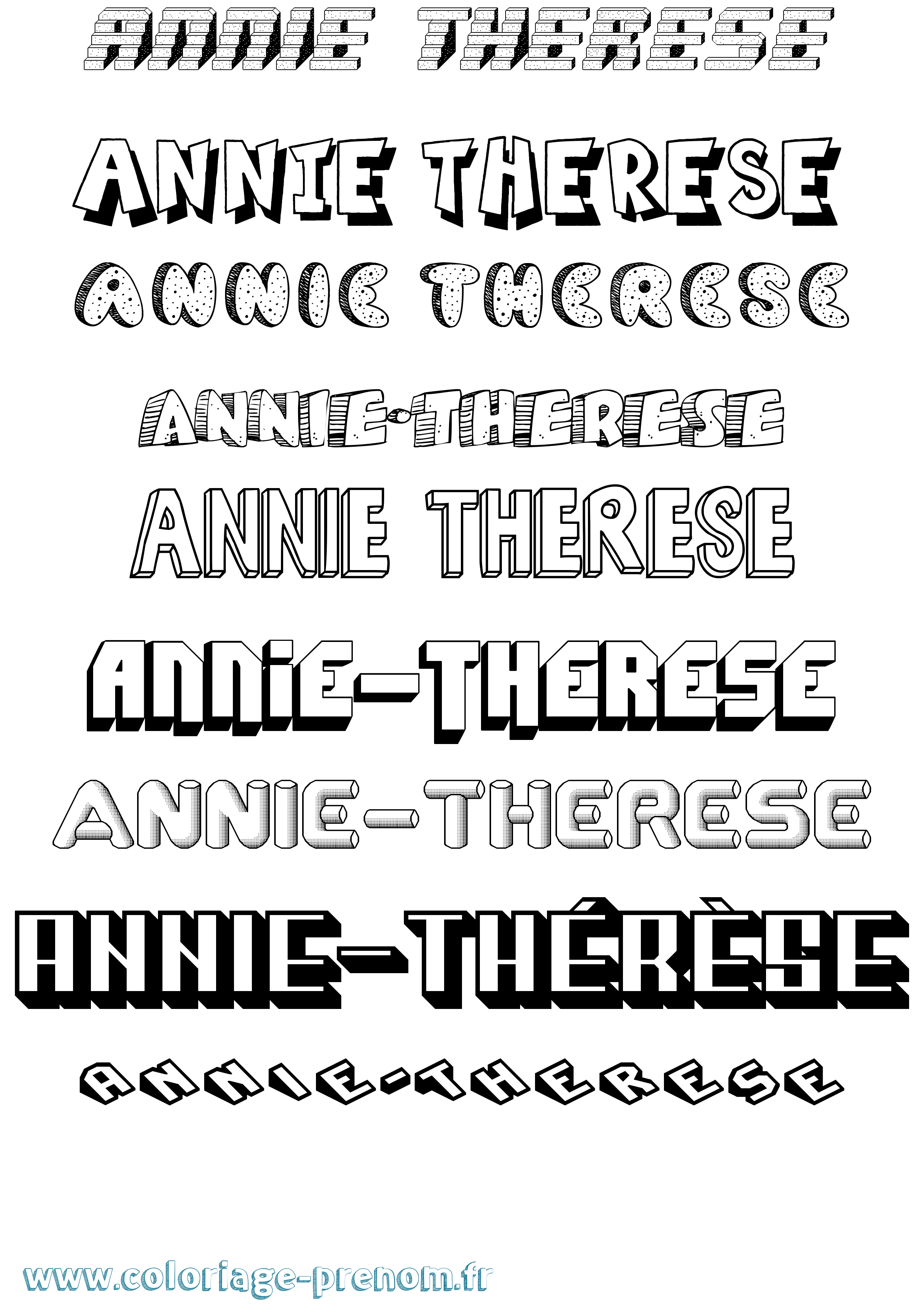 Coloriage Annie-Thérèse Effet 3D Coloriage prénom Annie-Thérèse Effet 3D