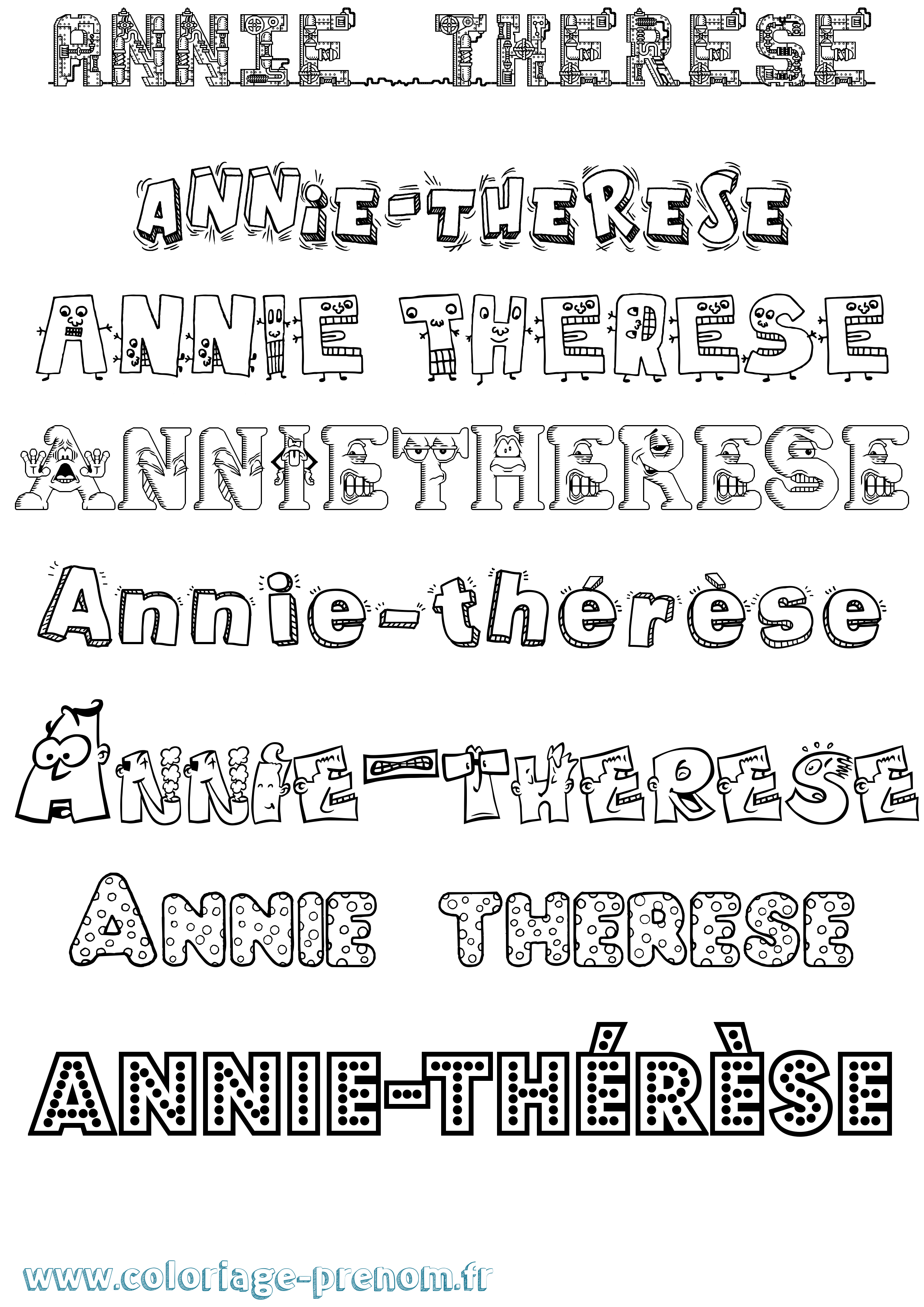 Coloriage Annie-Thérèse Fun Coloriage prénom Annie-Thérèse Fun