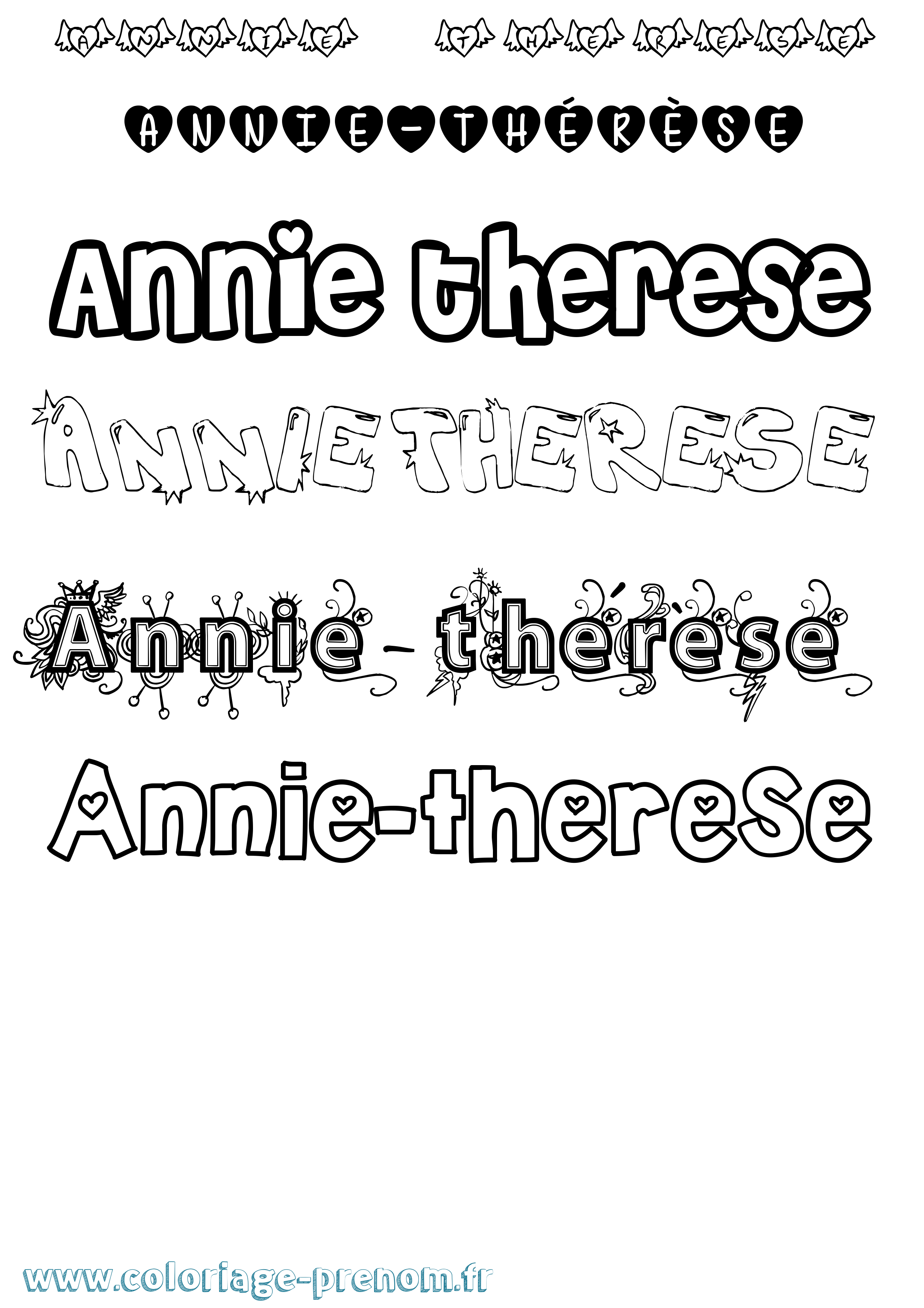 Coloriage Annie-Thérèse Girly Coloriage prénom Annie-Thérèse Girly