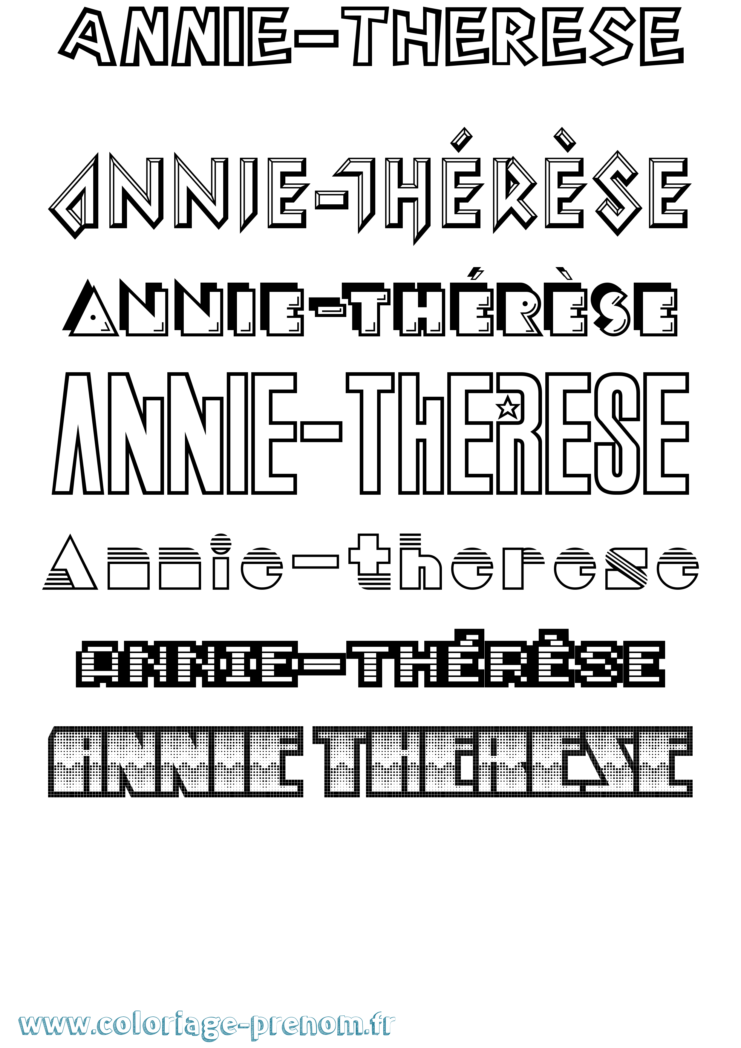 Coloriage Annie-Thérèse Jeux Vidéos Coloriage prénom Annie-Thérèse Jeux Vidéos