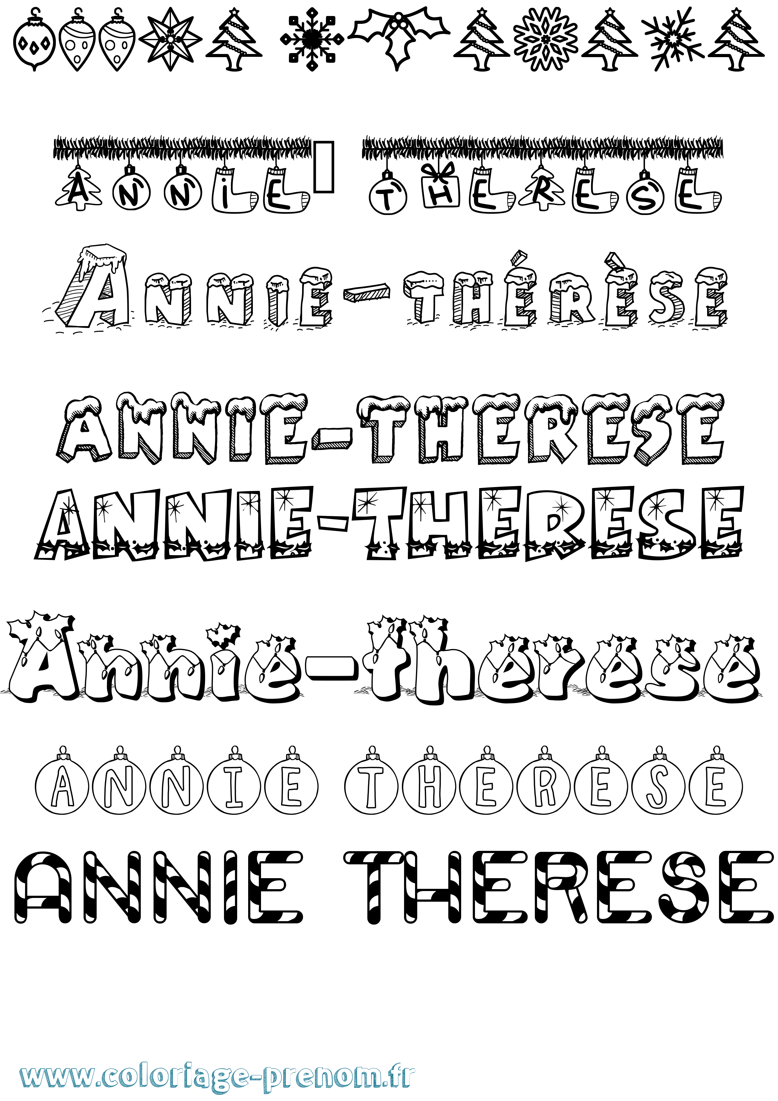 Coloriage Annie-Thérèse Noël Coloriage prénom Annie-Thérèse Noël