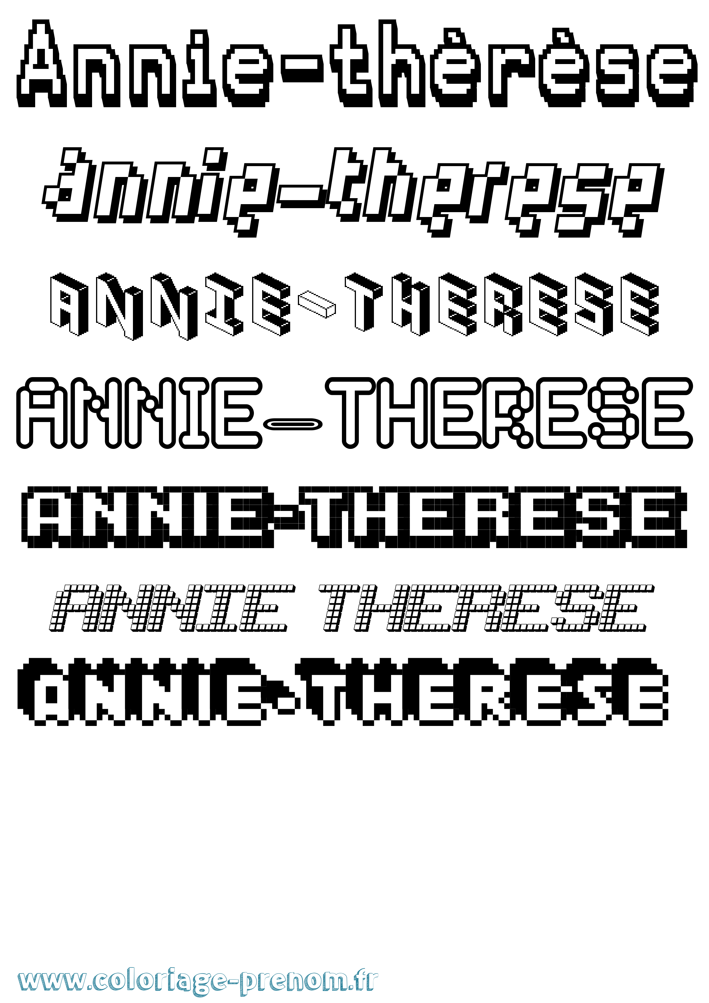 Coloriage Annie-Thérèse Pixel Coloriage prénom Annie-Thérèse Pixel