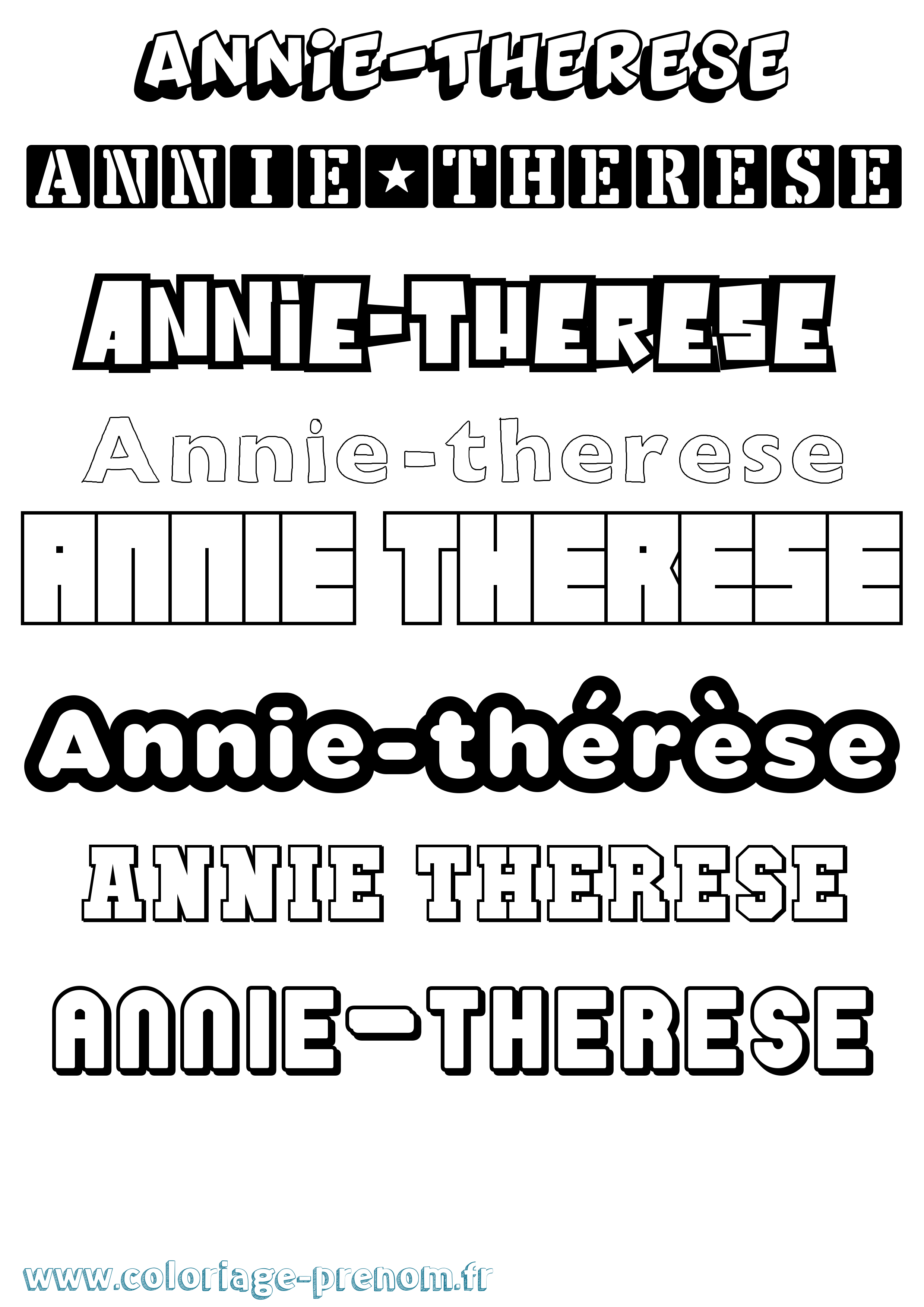 Coloriage Annie-Thérèse Simple Coloriage prénom Annie-Thérèse Simple